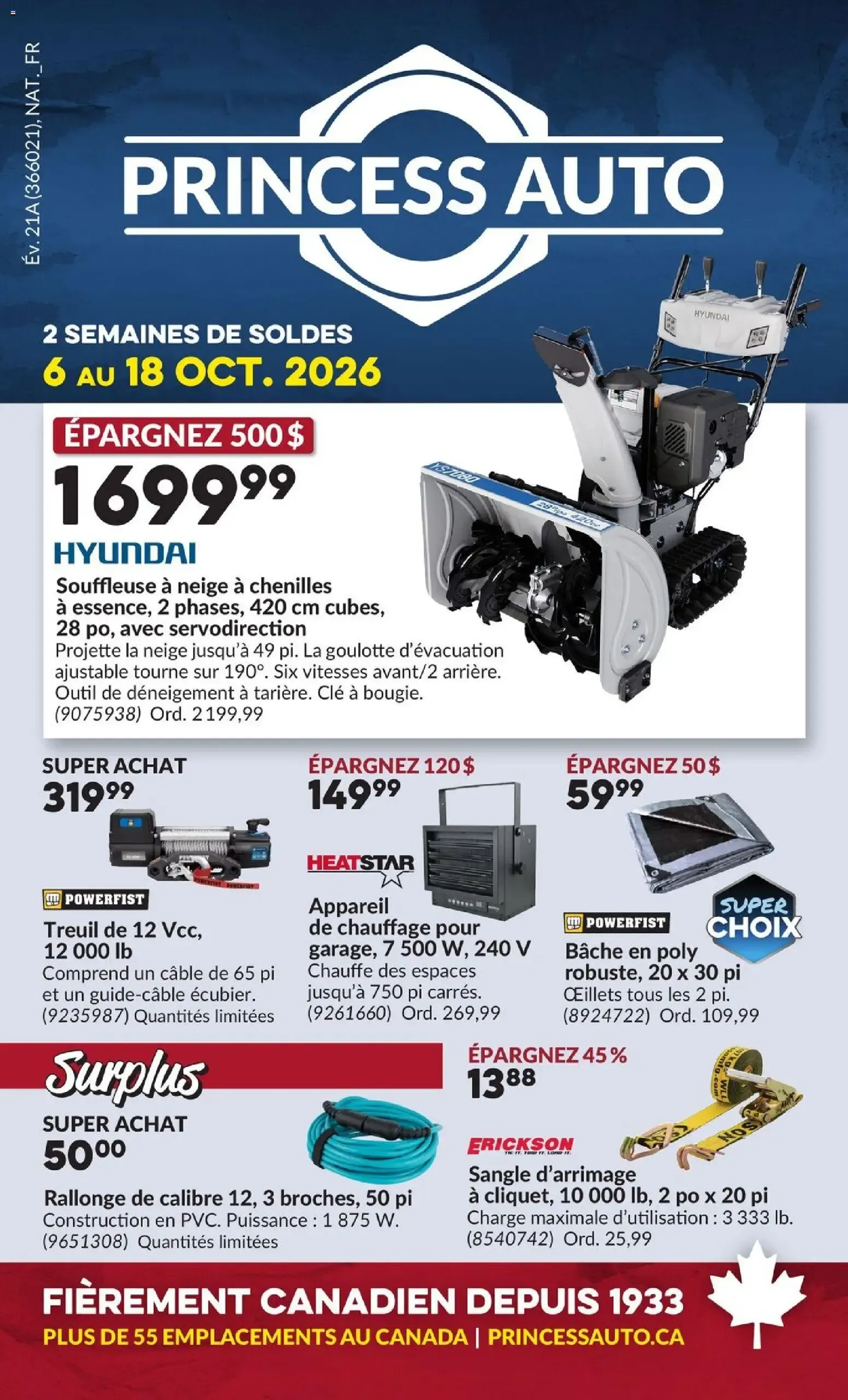 Princess Auto circulaire - 2 Semaines de Soldes ! from Oct 6, 2026 > weekly specials & deals from October 6 to October 18 2026 - flyer page 1