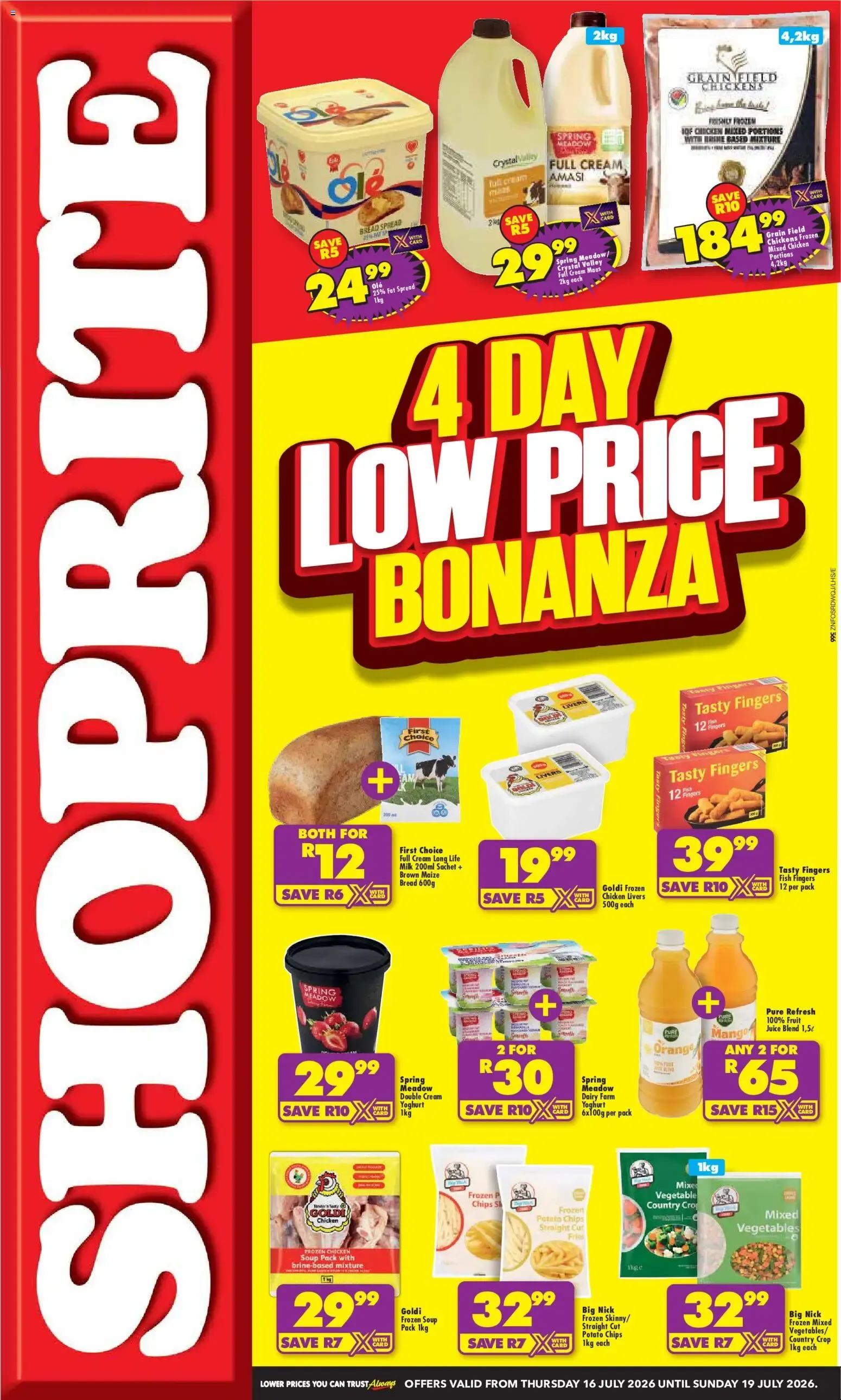 Shoprite - Kwazulu-Natal - Low Price Bonanza (16/07/2026 - 19/07/2026) → Online Catalogue from 16 July to 19 July 2026 - Catalogue Page 1
