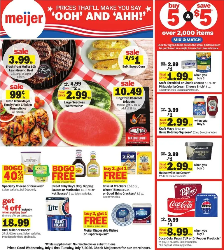 Weekly ad Meijer: Prices That'll Make You Say 'Ooh' And 'Ahh!' from July 1 to July 7 2026 - Page 1