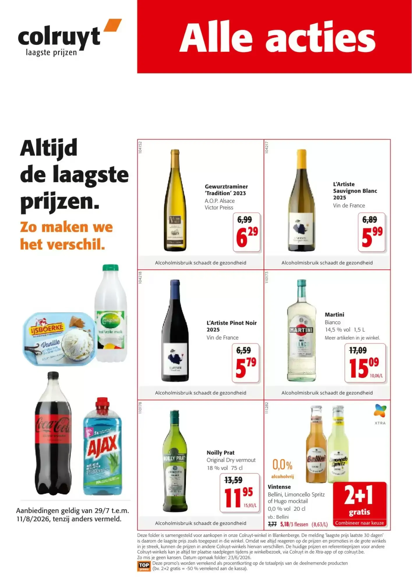 Colruyt - Alle acties van 29 juli tot 11 augustus 2026 - folder pagina 1