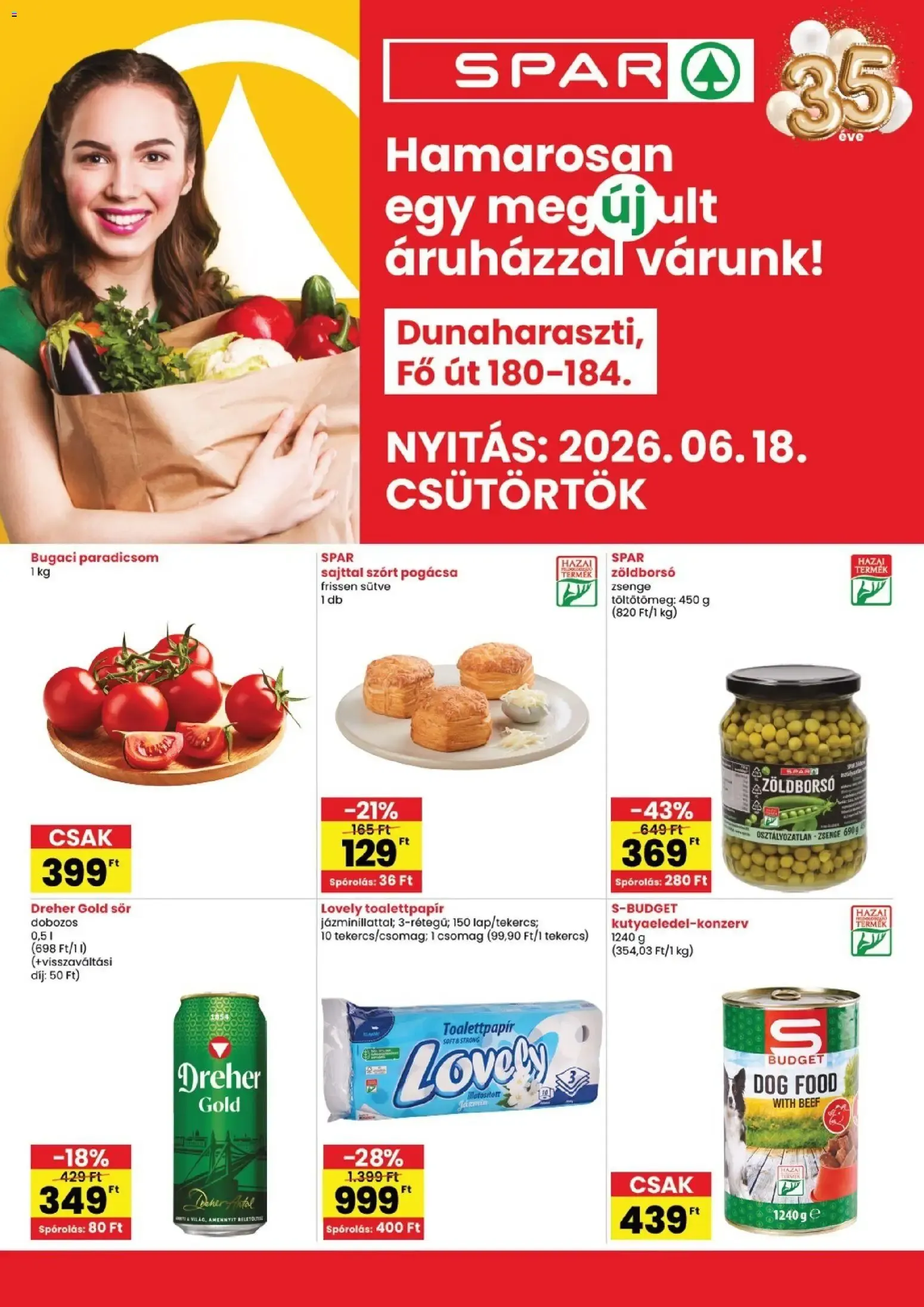 Katalógus Spar Dunaharaszti üzlet megújulás - 2026.06.18.-tól június 18.-tól június 24.-ig 2026. - Oldal 1