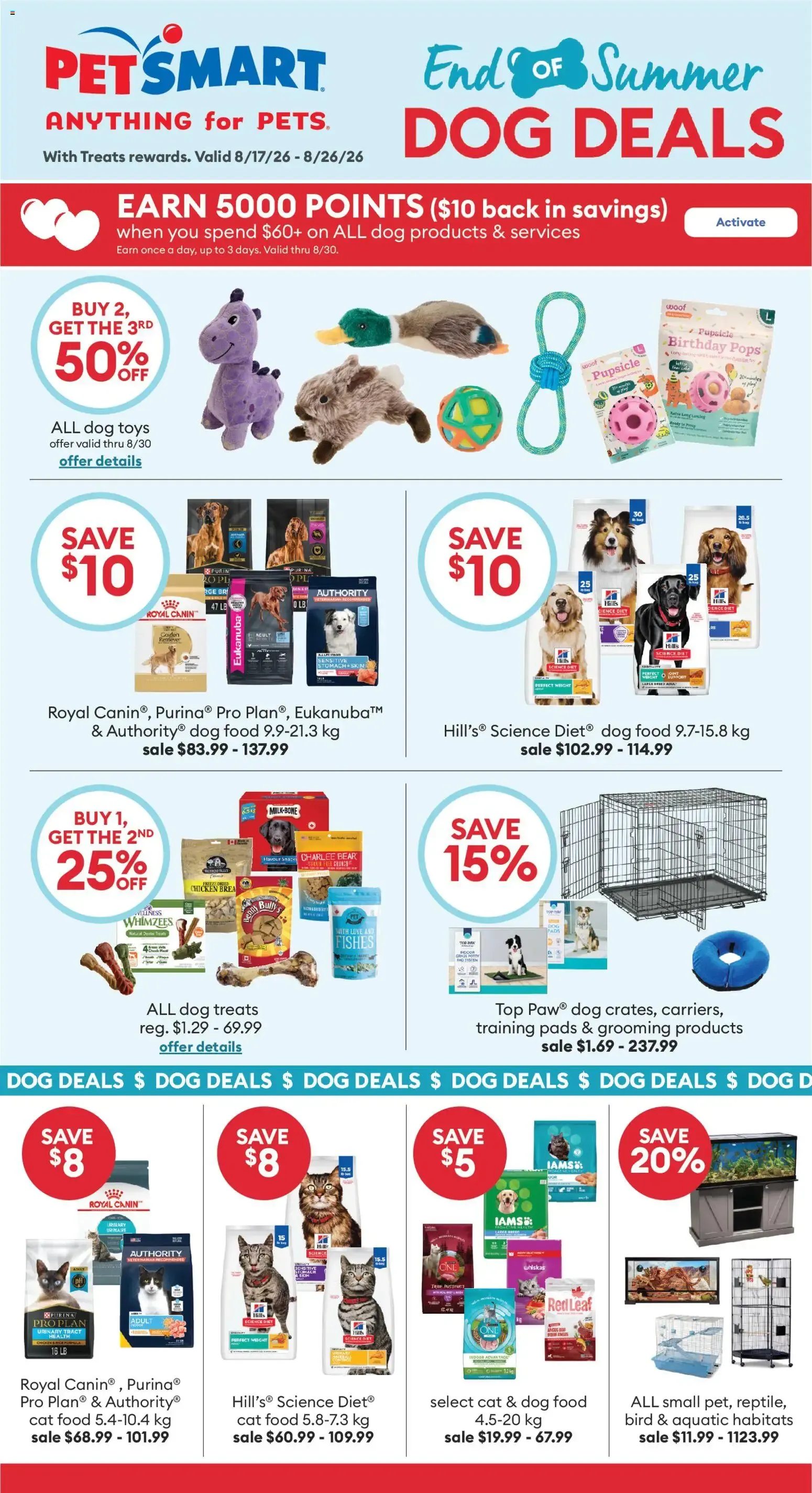 Petsmart weekly flyer / circulaire from Aug 17, 2026 > weekly specials & deals from August 17 to August 26 2026 - flyer page 1