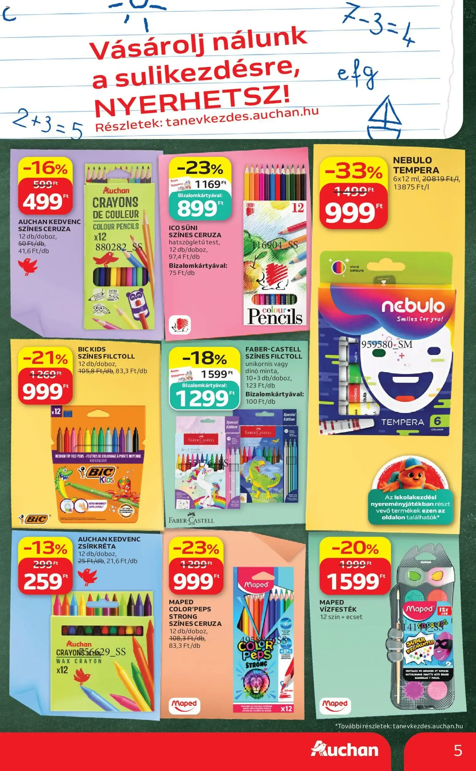Katalógus Auchan Iskolakezdés ajánlatok - 2026.07.30. -tól/töl > akció, lapozható szórólap 🛍️ július 30.-tól augusztus 5.-ig 2026. - Oldal 5