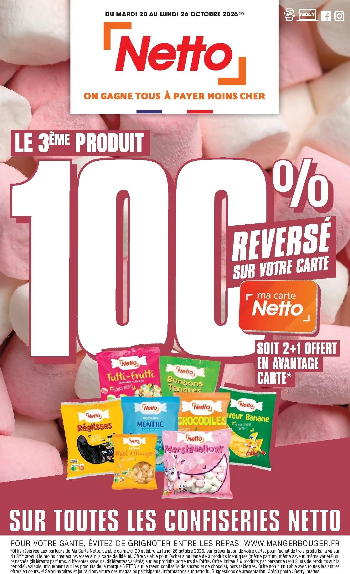 Netto: 100% Reembolso en el 3er Producto de Confitería du 20 octobre au 26 octobre 2026 - Catalogue page 1