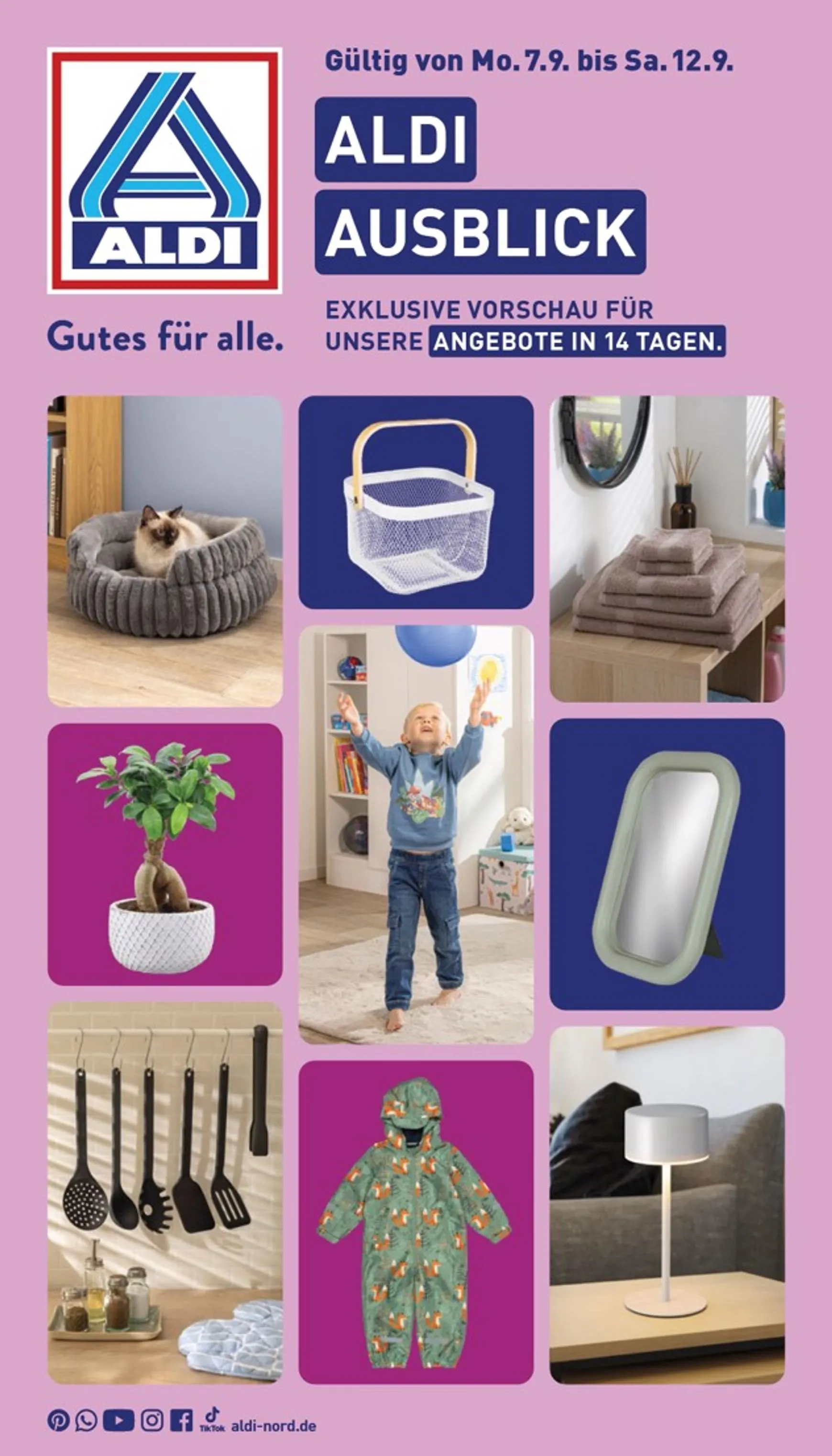 ALDI NORD - Ausblick Prospekt nächste Woche – von Montag 07.09.2026 bis Samstag 12.09.2026 von 7. September bis 12. September 2026 - Prospekt seite 1