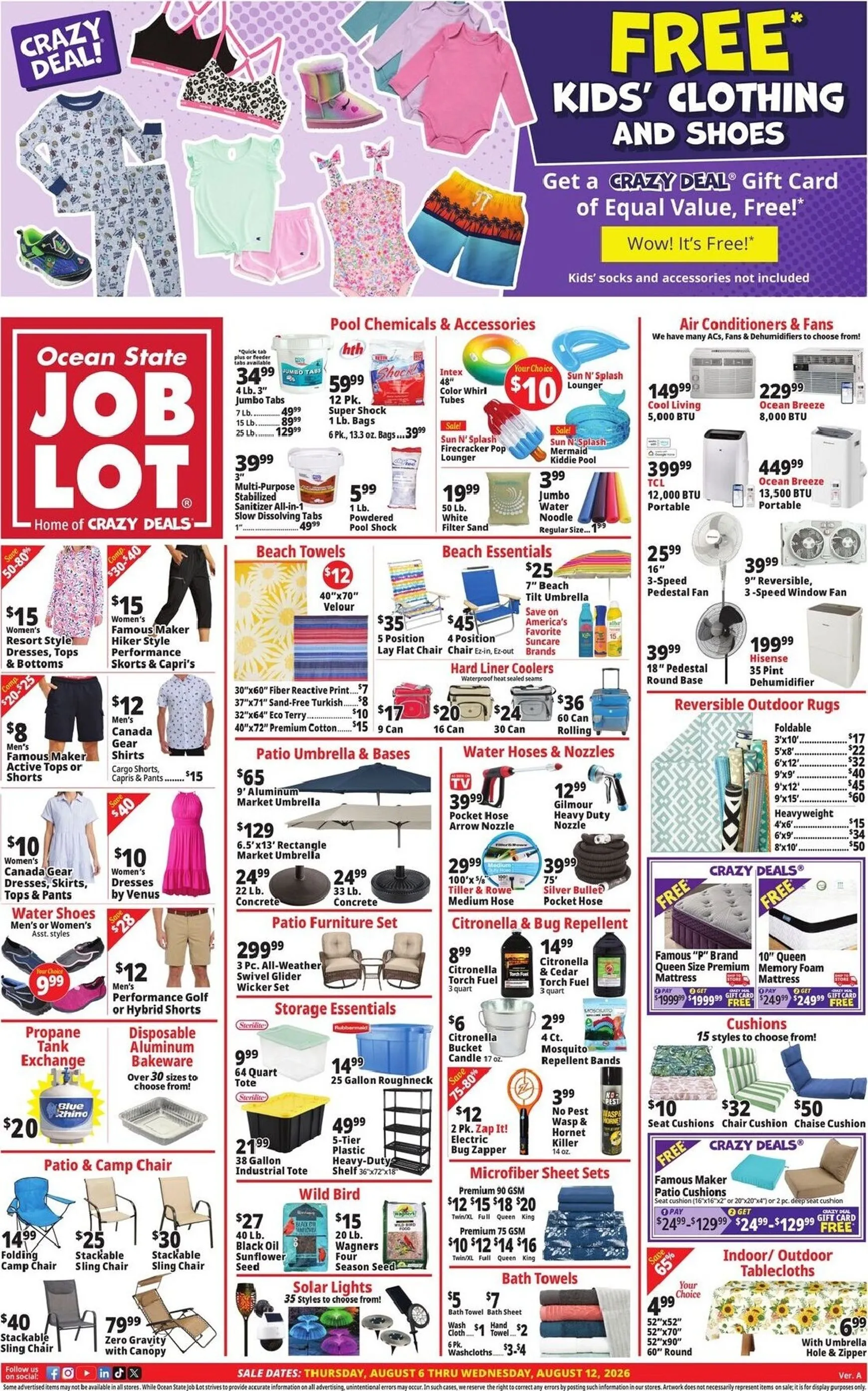 Current Ocean State Job Lot leaflet valid from Thursday 08/06/2026 to Wednesday 08/12/2026