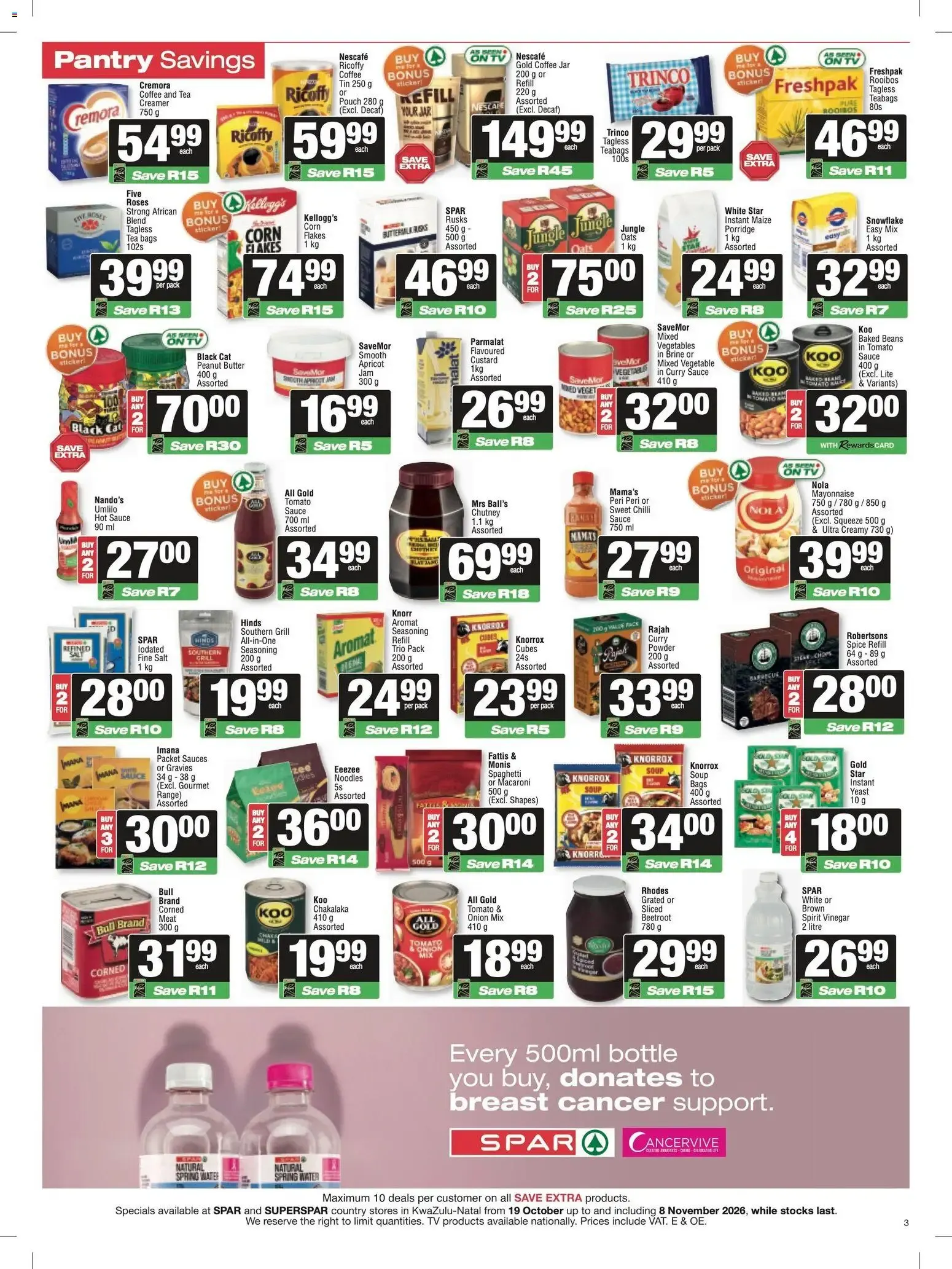 Spar Super Savings Specials (19/10/2026 - 08/11/2026) Online from 19 October to 8 November 2026 - Catalogue Page 3