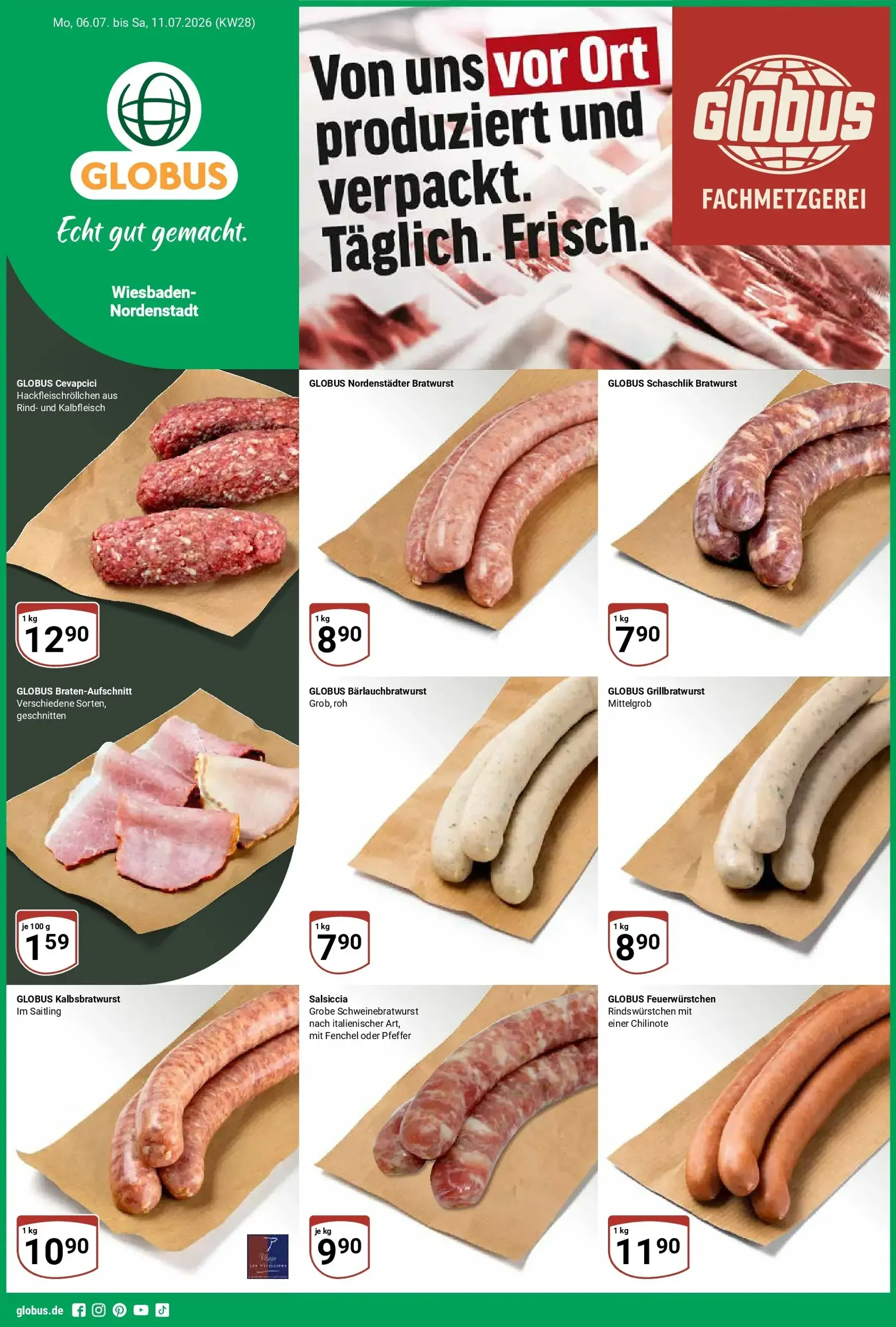 Globus - Wiesbaden-Nordenstadt Prospekt – von Montag 06.07.2026 bis Samstag 11.07.2026 von 6. Juli bis 11. Juli 2026 - Prospekt seite 1