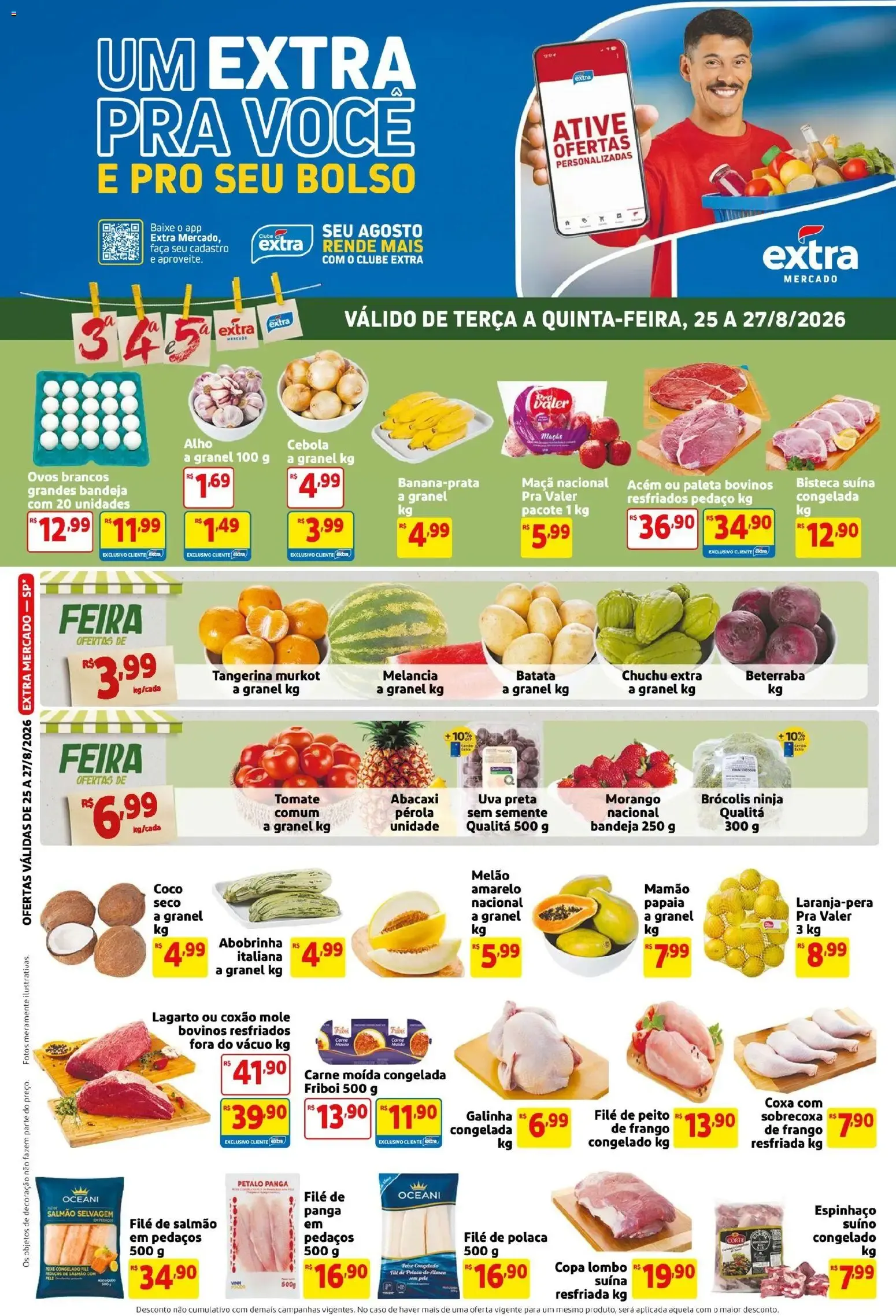 Folheto Extra ofertas de Mercado Terça e Quinta de 25/08/2026 | Promoção
