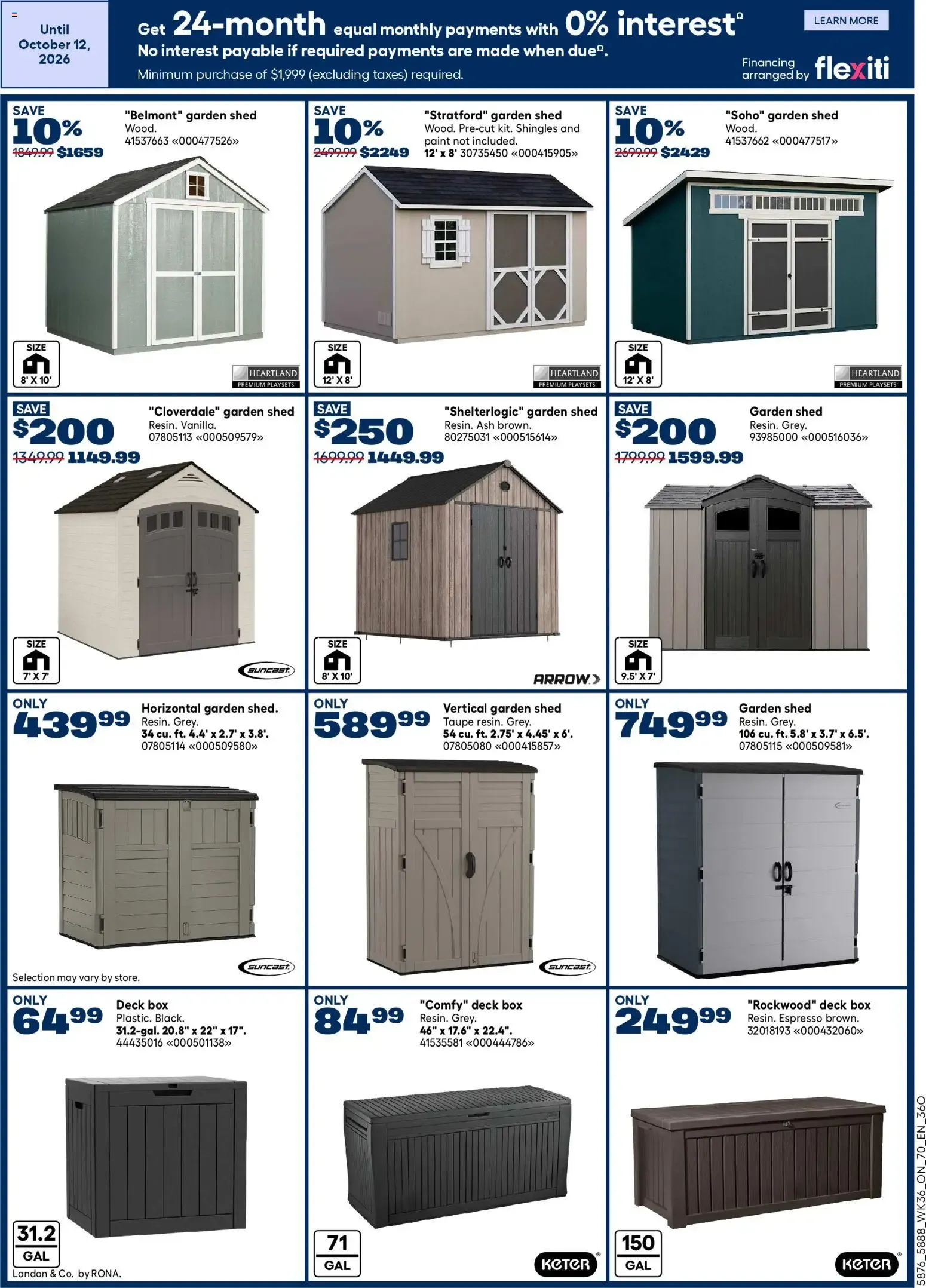 Rona weekly flyer from Oct 1, 2026 > weekly specials & deals from October 1 to October 14 2026 - flyer page 19