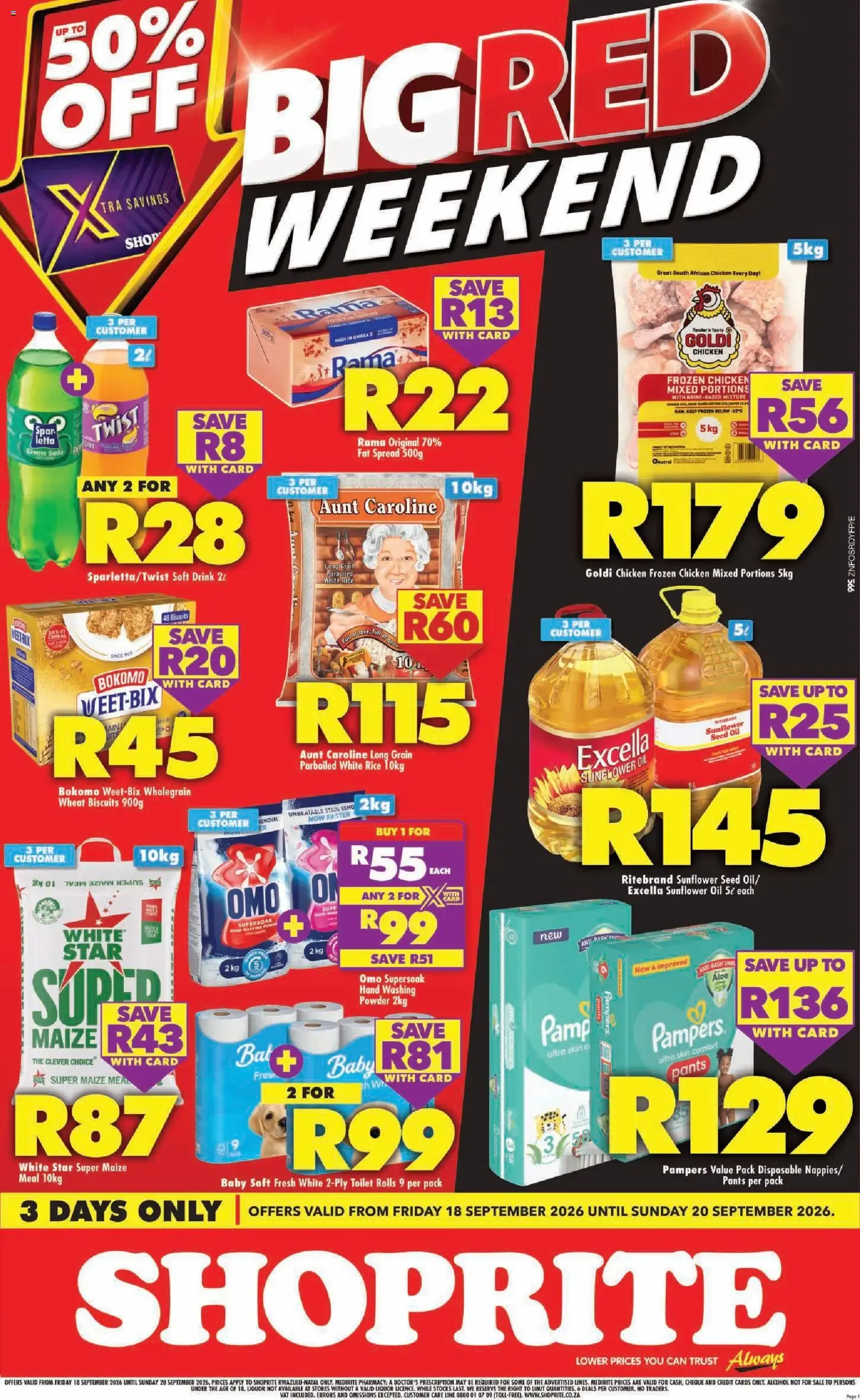 Shoprite Big Red Weekend (18/09/2026 - 20/09/2026) → Online Catalogue from 18 September to 20 September 2026 - Catalogue Page 1