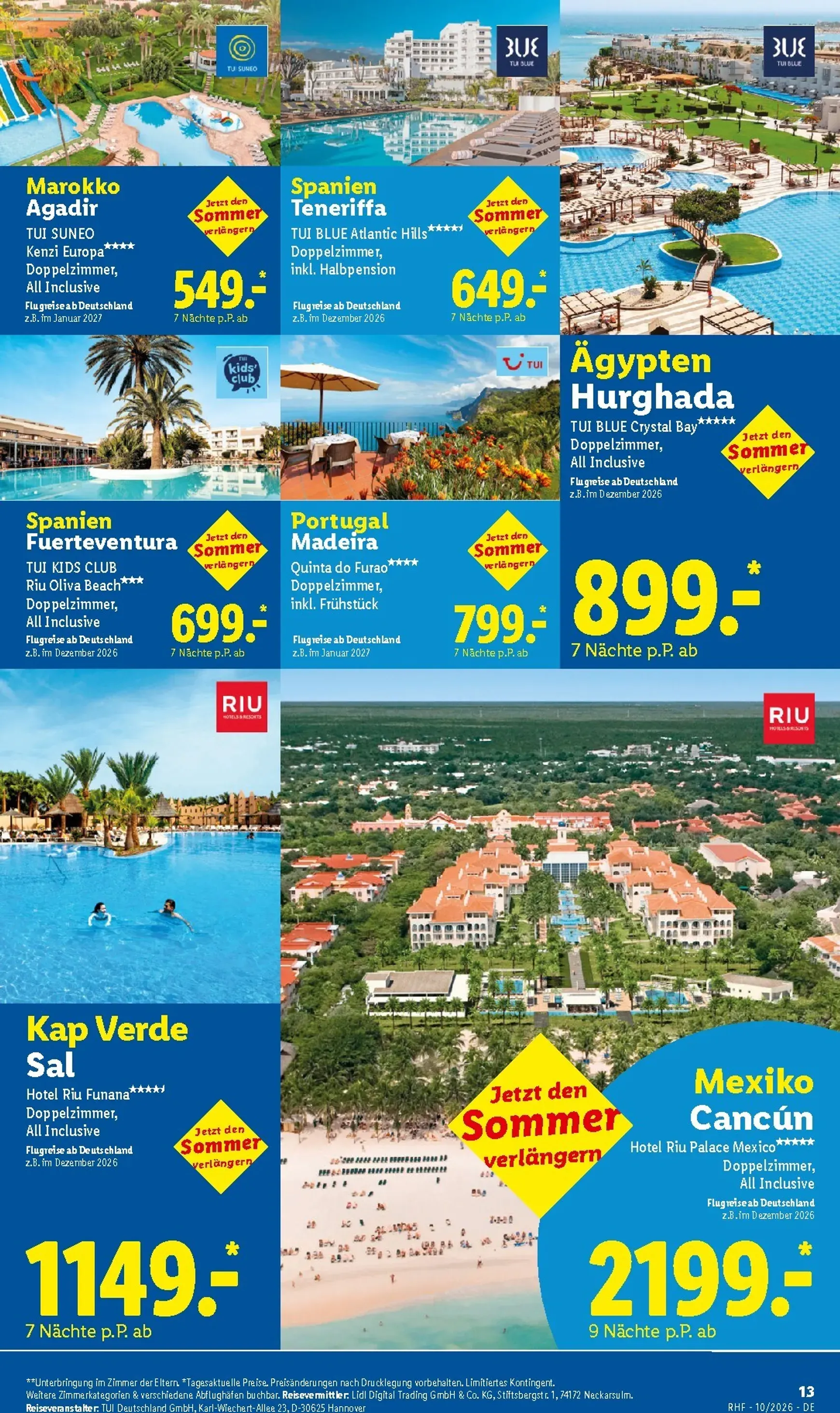 Lidl - Reise-Highlights Prospekt – von Mittwoch 30.09.2026 bis Samstag 31.10.2026 von 30. September bis 31. Oktober 2026 - Prospekt seite 13