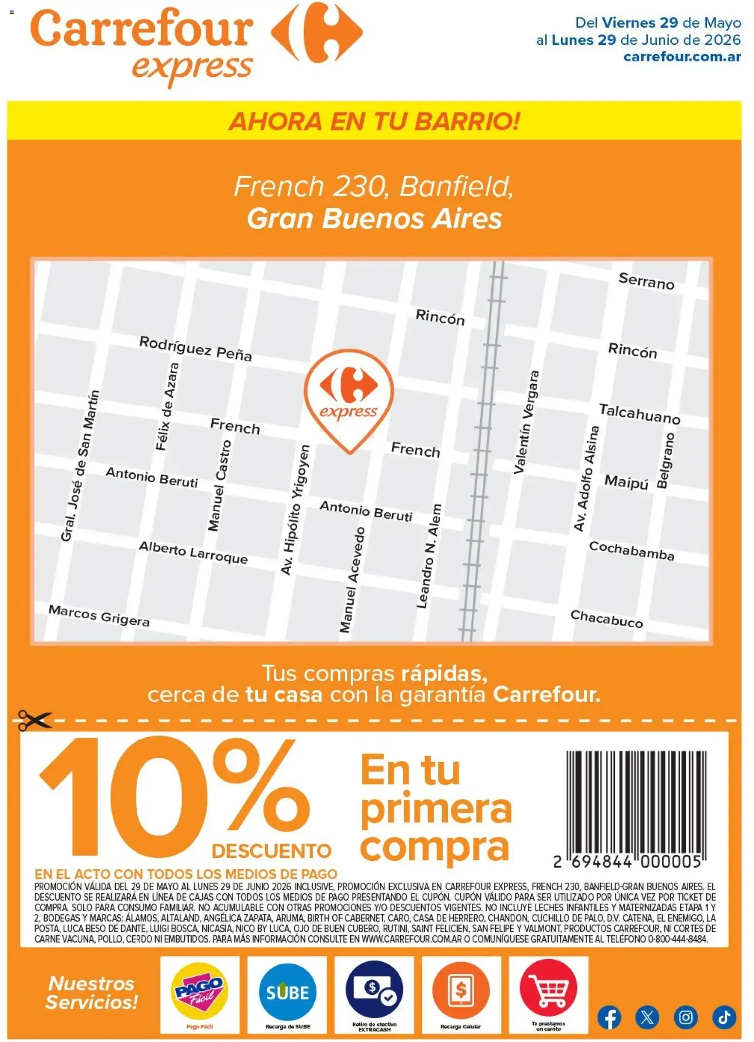 Ofertas de Carrefour - Express | French 230, Banfield || del 29/05/2026 - 29/06/2026 || Promociones 29 de mayo al 29 de junio 2026 - Página 1 del catálogo