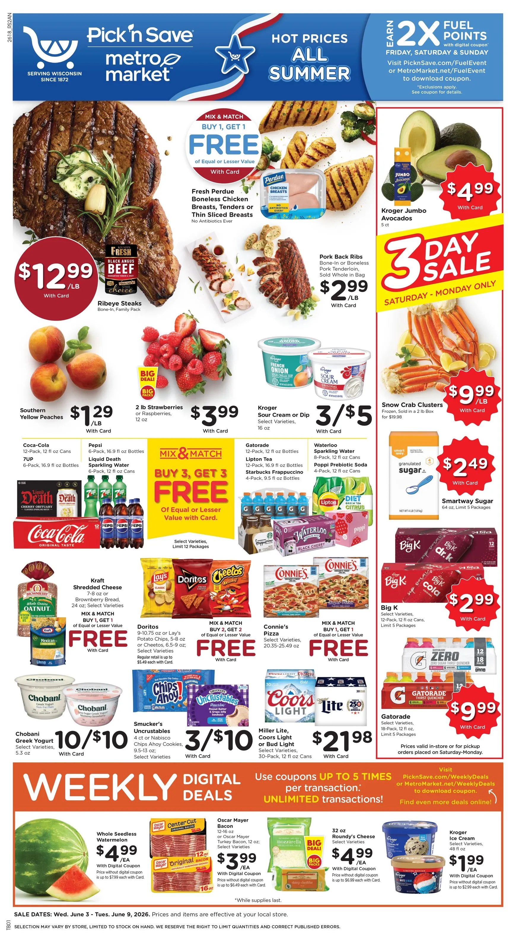 Weekly ad Current Pick'n Save leaflet valid from Wednesday 06/03/2026 to Tuesday 06/09/2026 from June 3 to June 9 2026 - Page 1