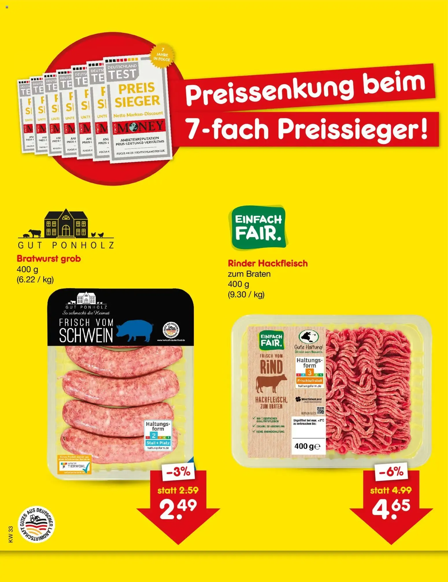 Netto Marken-Discount: Preissenkung beim 7-fach Preissieger! von 13. August bis 19. August 2026 - Prospekt seite 1