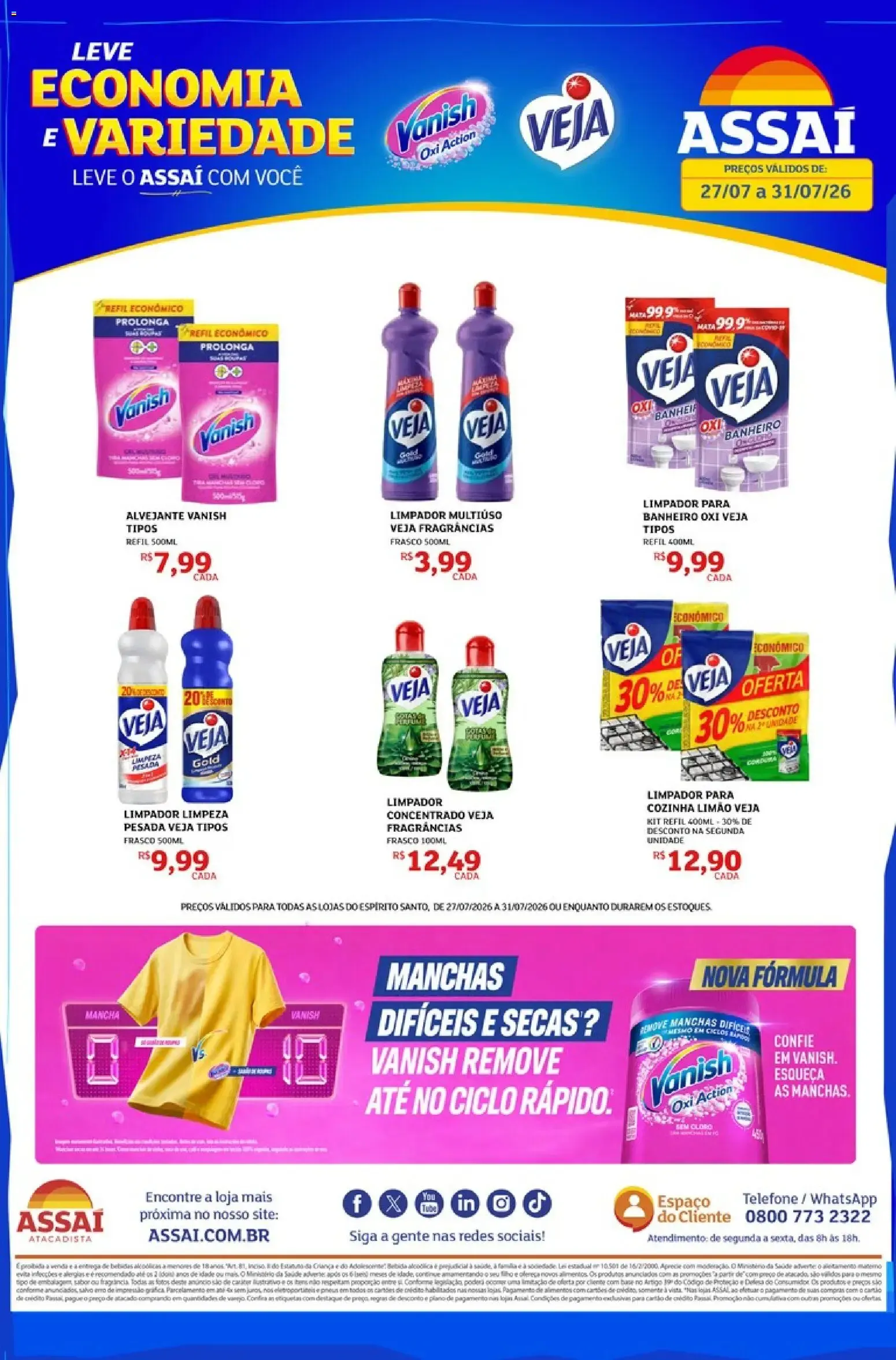 Encarte de Assaí Atacadista ofertas - ES de 27/07/2026 | Promoções Online 27 de julho até 31 de julho 2026 - Pagina 1