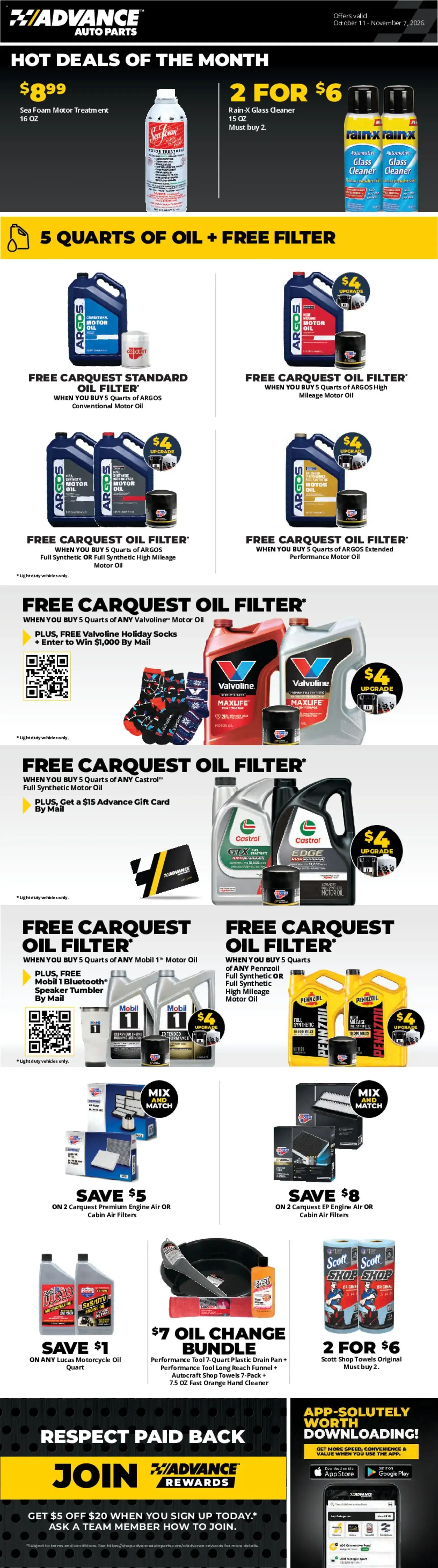Weekly ad Advance Auto Parts Weekly Ad from 10/11/2026 - Flyer from October 11 to November 7 2026 - Page 1