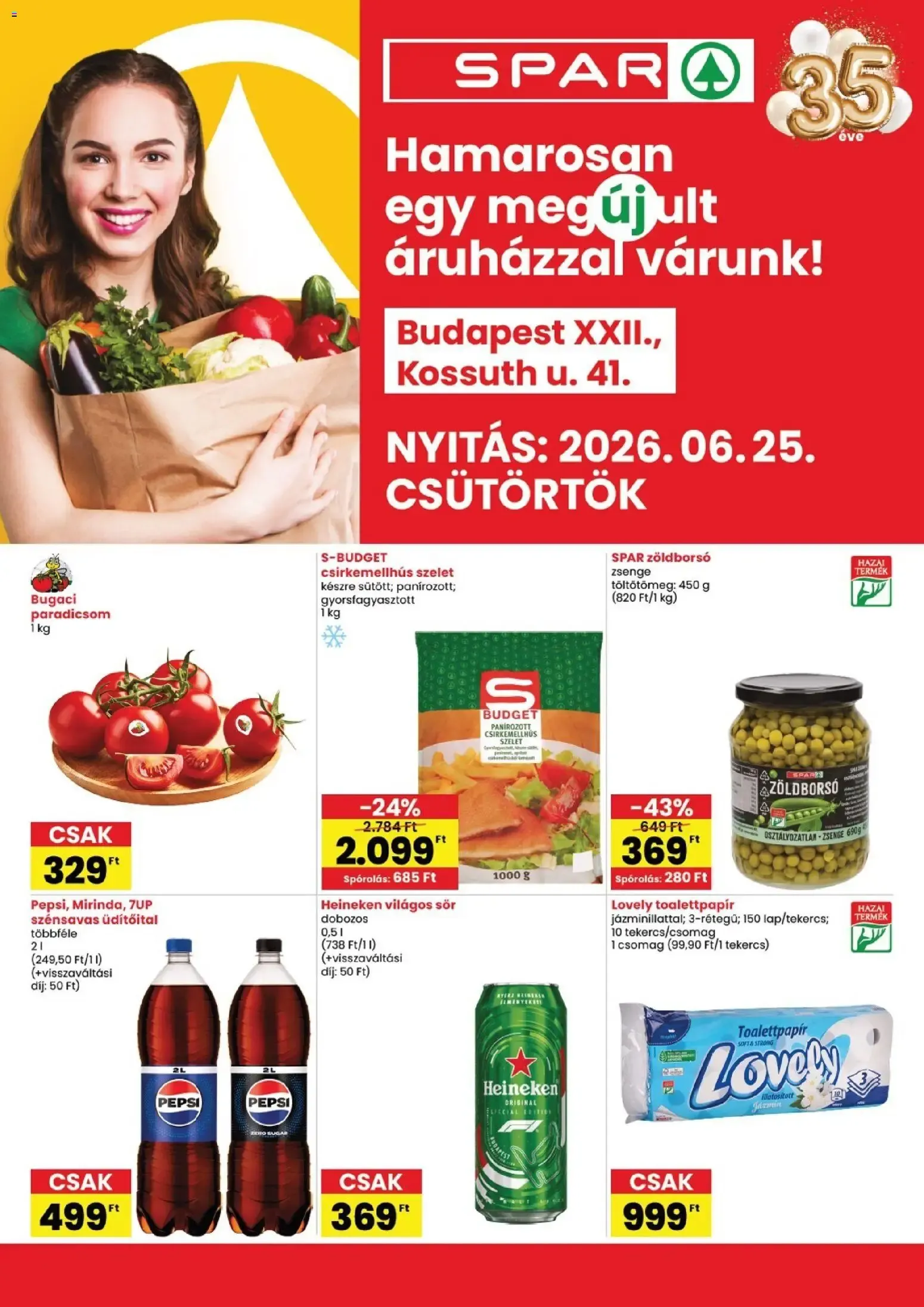 Katalógus Spar Bp. Kossuth u. üzlet megújulás - 2026.06.25.-tól június 25.-tól július 1.-ig 2026. - Oldal 1