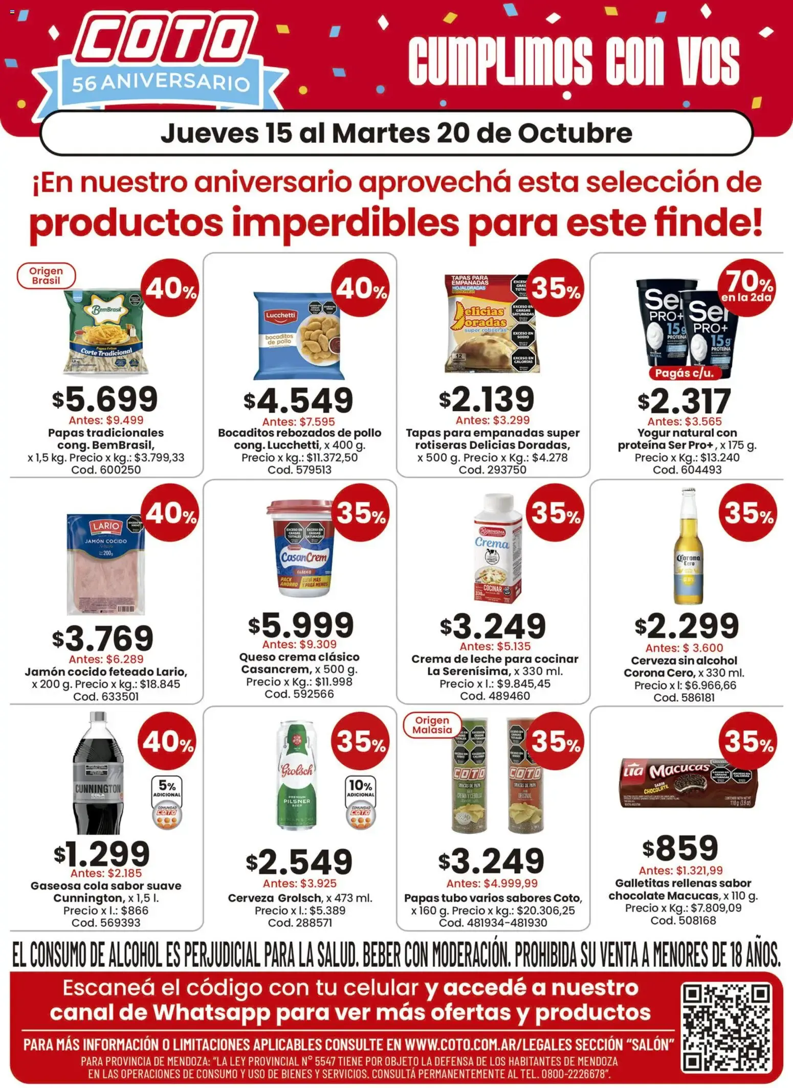 Ofertas de Coto 56 Aniversario - Cumplimos con Vos 15 de octubre al 20 de octubre 2026 - Página 2 del catálogo
