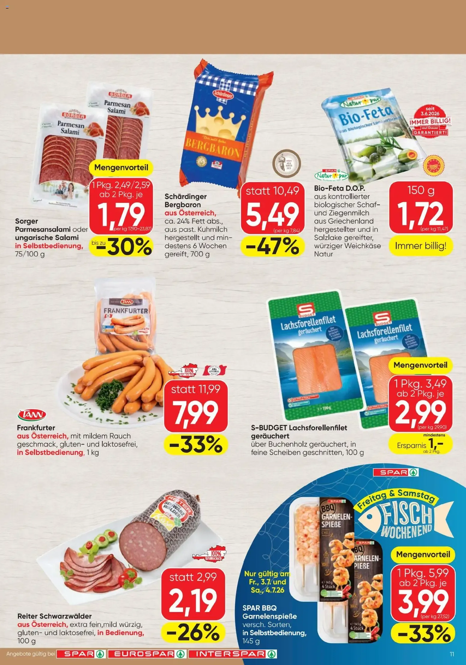 Spar - Flugblatt (01.07.2026) - Angebote und Prospekt von 1. Juli bis 15. Juli 2026 - Flugblätt seite  11