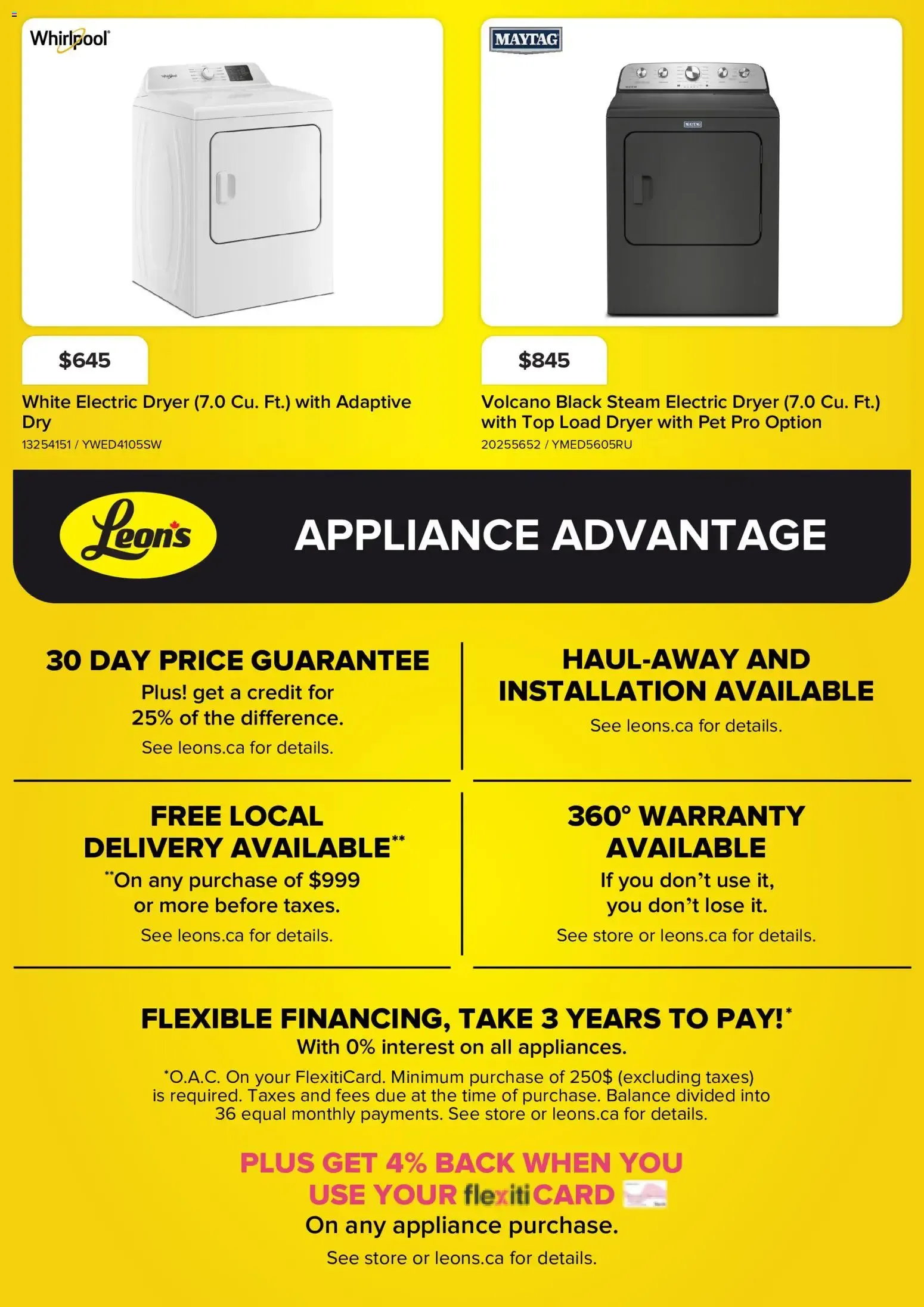 Leon's - BBFL appliances from Sep 3, 2026 > weekly specials & deals from September 3 to September 9 2026 - flyer page 14