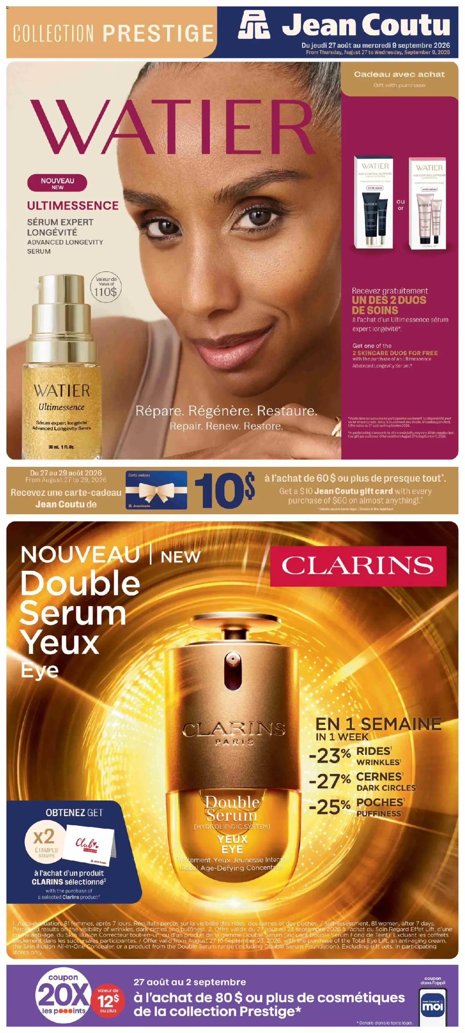 Jean Coutu - Encart Prestige from Aug 27, 2026 > weekly specials & deals from August 27 to September 9 2026 - flyer page 1