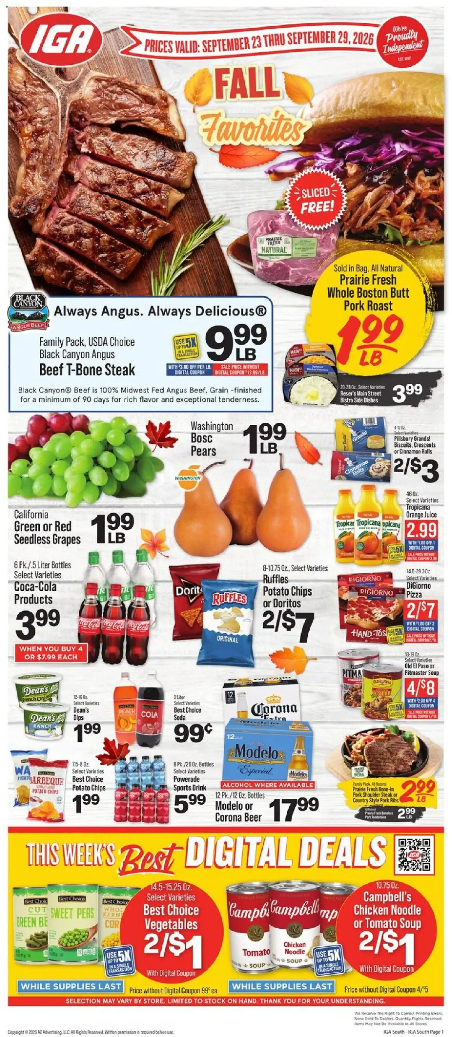 Weekly ad IGA Weekly Ad (09/23 - 09/29 2026) - Flyer from September 23 to September 29 2026 - Page 1
