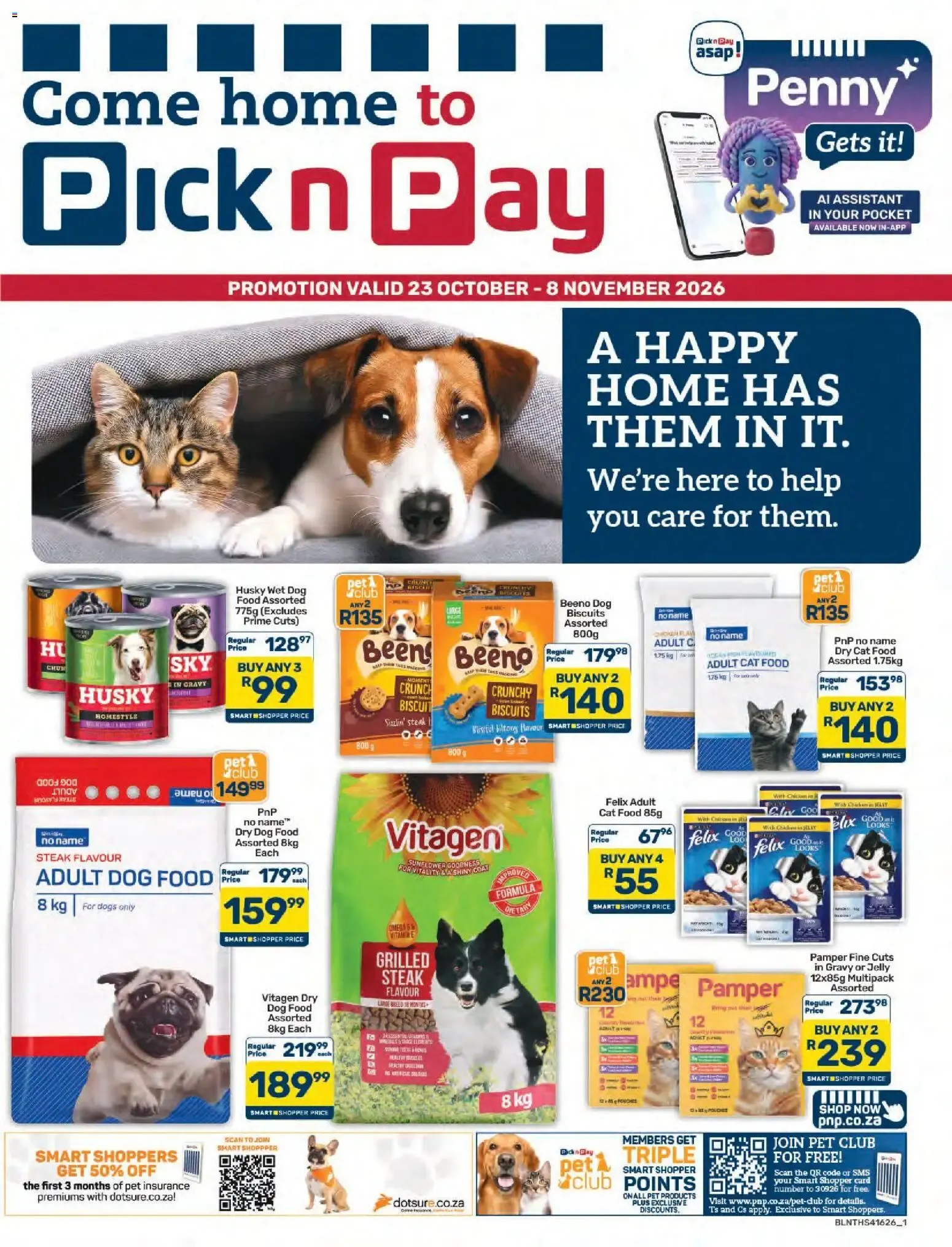 Pick n Pay Pet Specials (23/10/2026 - 08/11/2026) Online from 23 October to 8 November 2026 - Catalogue Page 1