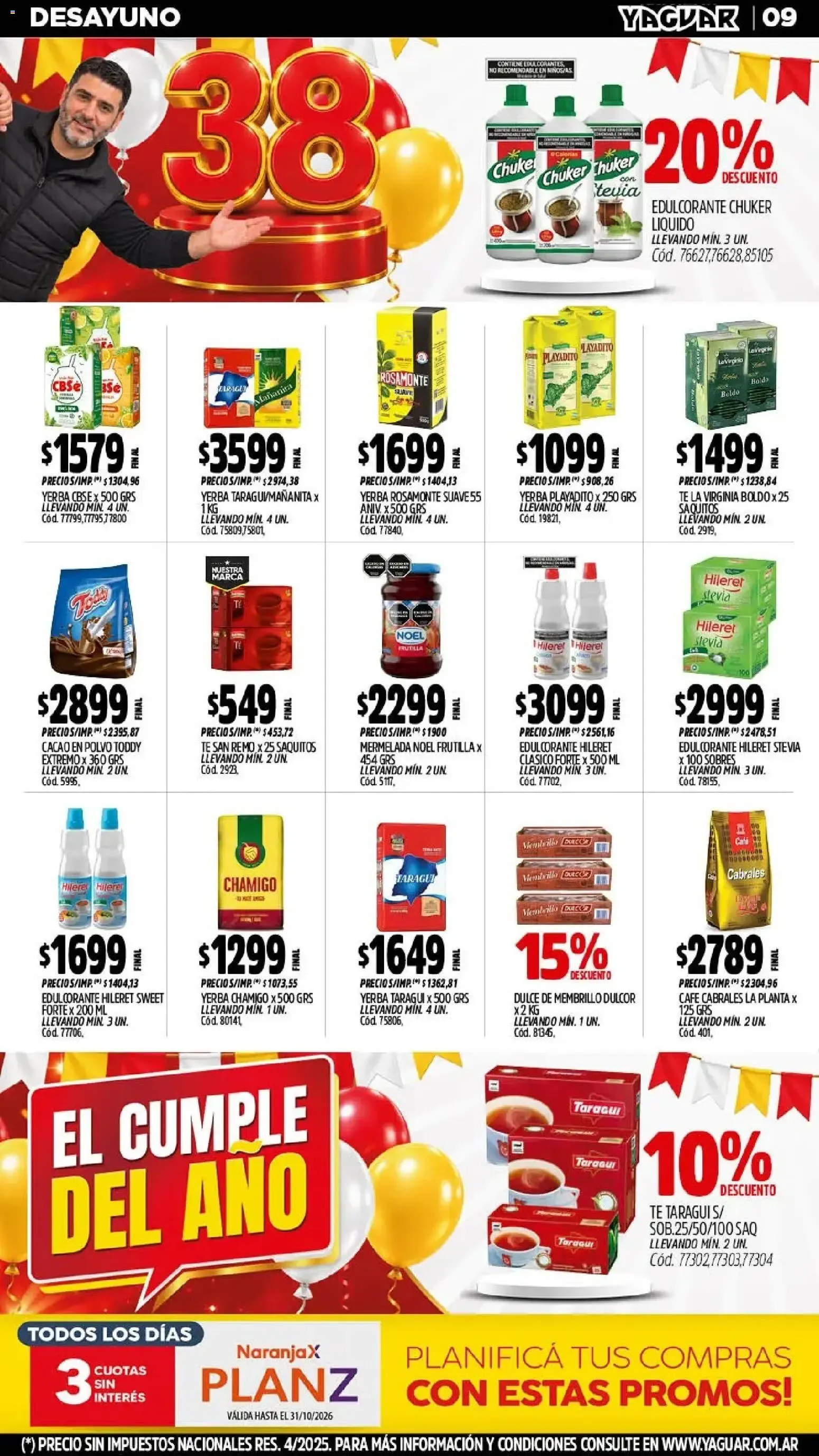 Ofertas de Mayorista Yaguar - El Cumple del Año 19 de octubre al 24 de octubre 2026 - Página 10 del catálogo