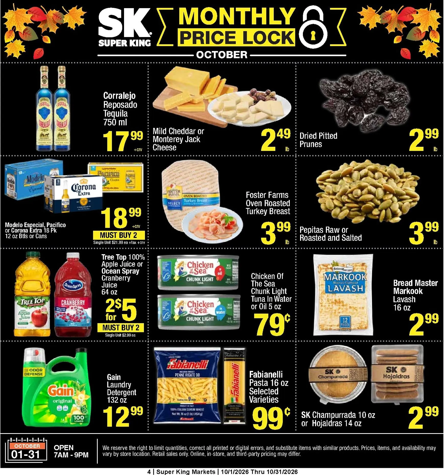 Weekly promotion Current Super King - Monthly Price Lock leaflet valid from Thursday 10/01/2026 to Saturday 10/31/2026 spanning from October 1 to October 31 2026 - Page 4 for Catalogue 365
