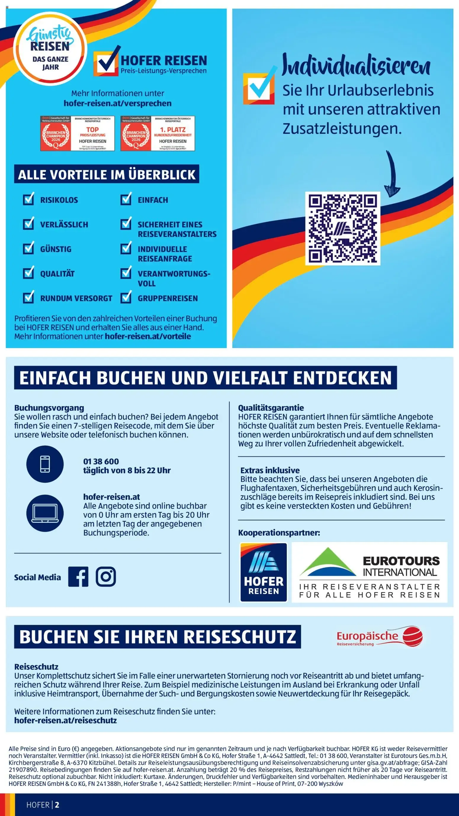 Hofer Sommerdeals Hofer Reisen ab 27.05.2026 - Angebote, Aktionen von 27. Mai bis 30. Juni 2026 - Flugblätt seite  2