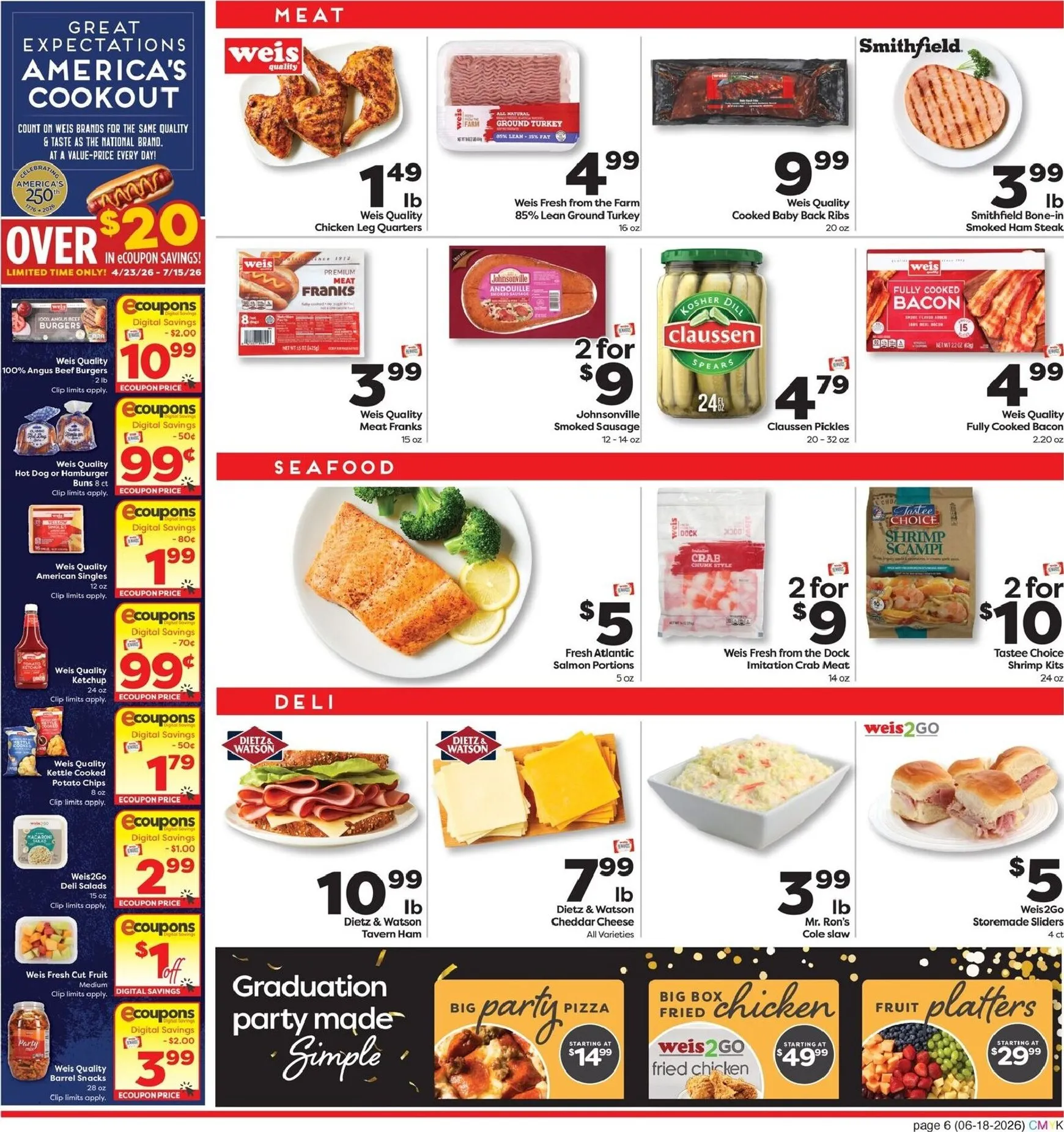 Weekly ad Current Weis Markets - Extended Savings leaflet valid from Thursday 06/18/2026 to Wednesday 07/15/2026 from June 18 to July 15 2026 - Page 6