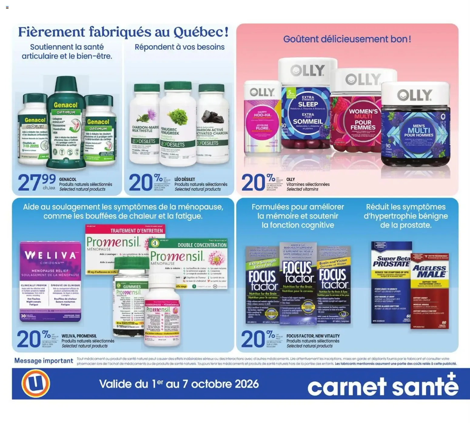 Uniprix - Carnet Santé - Produits Naturels from October 1 to October 7 2026 - flyer page 4