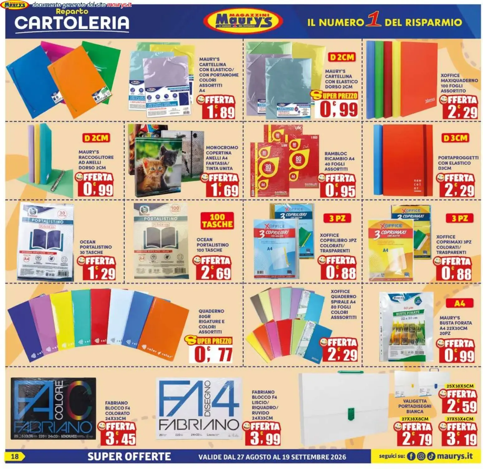 Maury's volantino dal 27/08/2026 - online Offerte da 27 agosto a 19 settembre di 2026 - Pagina del volantino 18