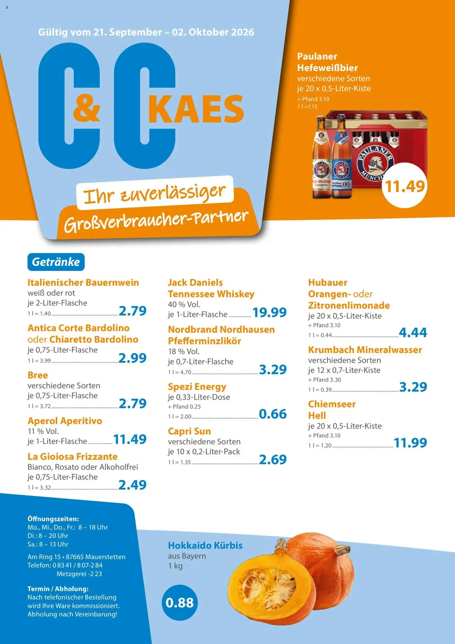 C&C Prospekt (ab 21.09.2026) zum Blättern von 21. September bis 2. Oktober 2026 - Prospekt seite 1