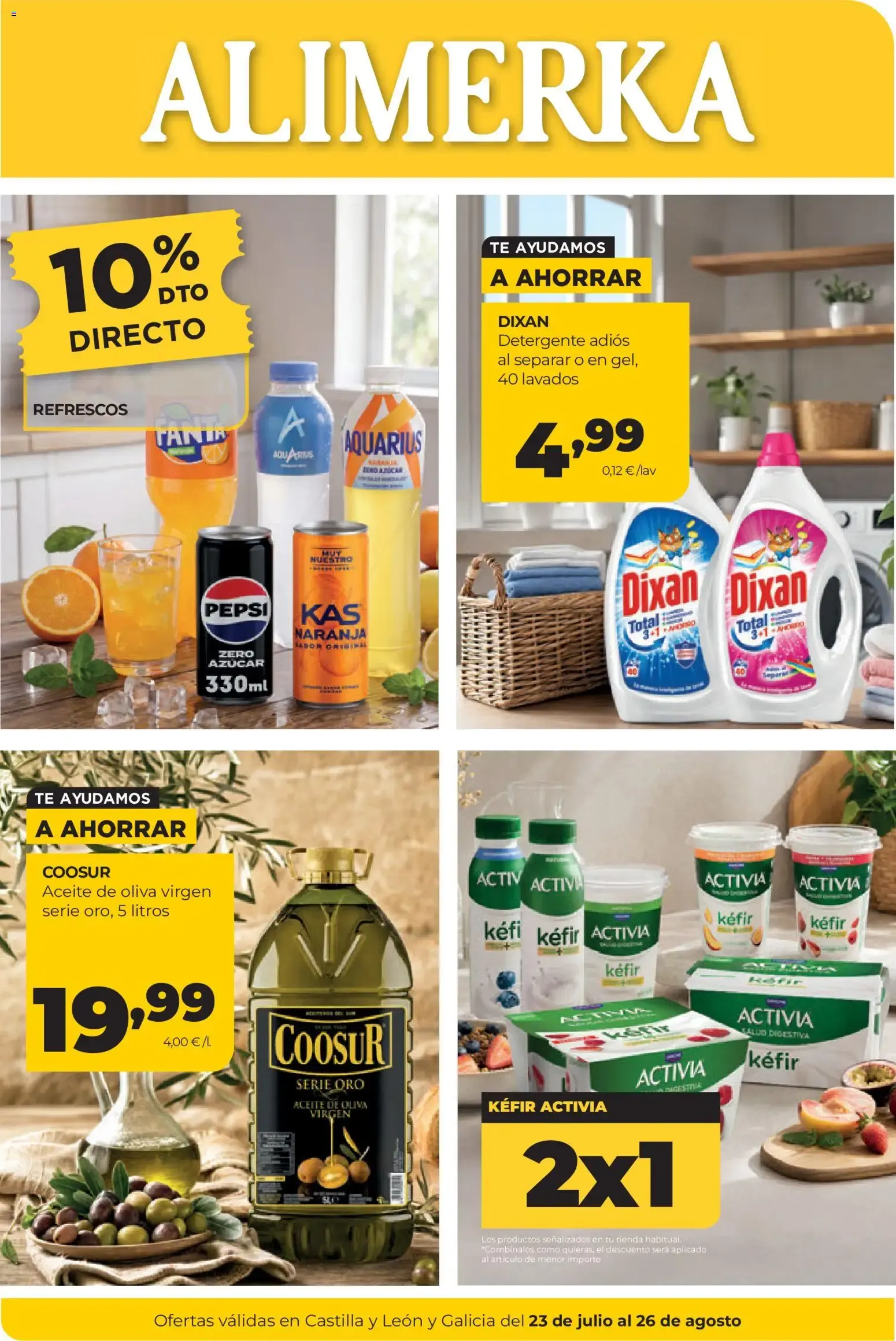 Catálogo de Alimerka: Ofertas válidas en Castilla y León y Galicia del 23 de julio al 26 de agosto 23 de julio al 26 de agosto 2026 - Página 1