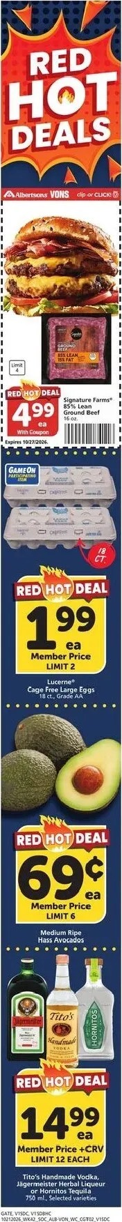 Weekly promotion Current Vons leaflet valid from Wednesday 10/21/2026 to Tuesday 10/27/2026 spanning from October 21 to October 27 2026 - Page 2 for Catalogue 365