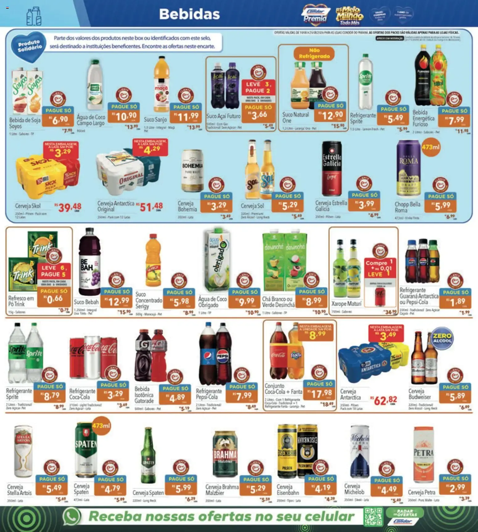 Encarte de Supermercados Condor ofertas Campanha Solidária de 10/08/2026 10 de agosto até 25 de agosto 2026 - Pagina 16