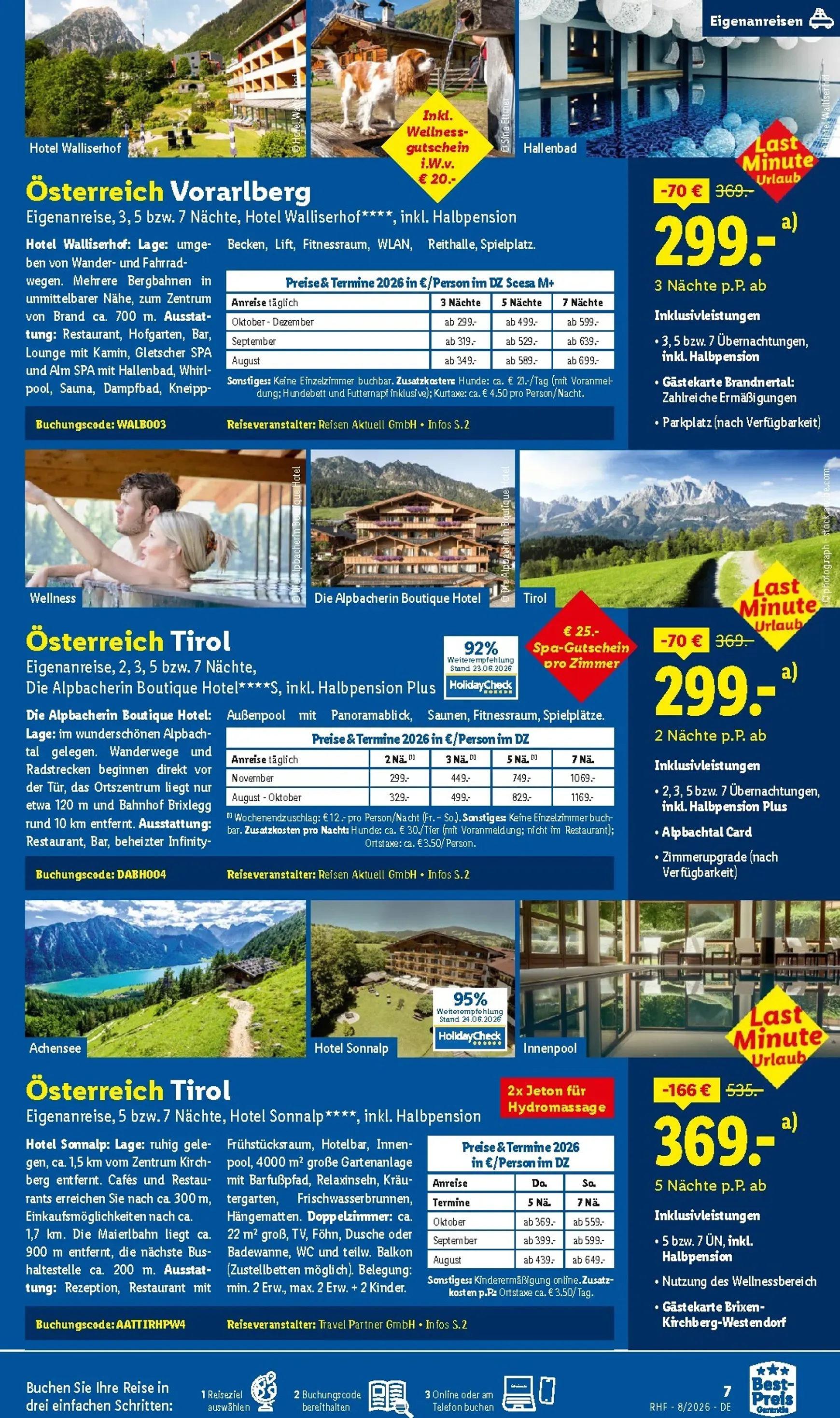 Lidl August Reise-Highlights Prospekt – von Mittwoch 29.07.2026 bis Montag 31.08.2026 von 29. Juli bis 31. August 2026 - Prospekt seite 7