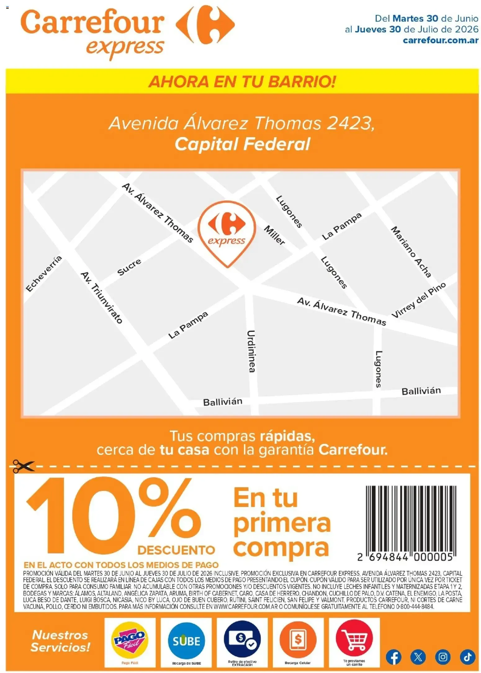 Ofertas de Carrefour - Av. Alvarez Thomas 2423 || del 30/06/2026 - 30/07/2026 || Promociones 30 de junio al 30 de julio 2026 - Página 1 del catálogo