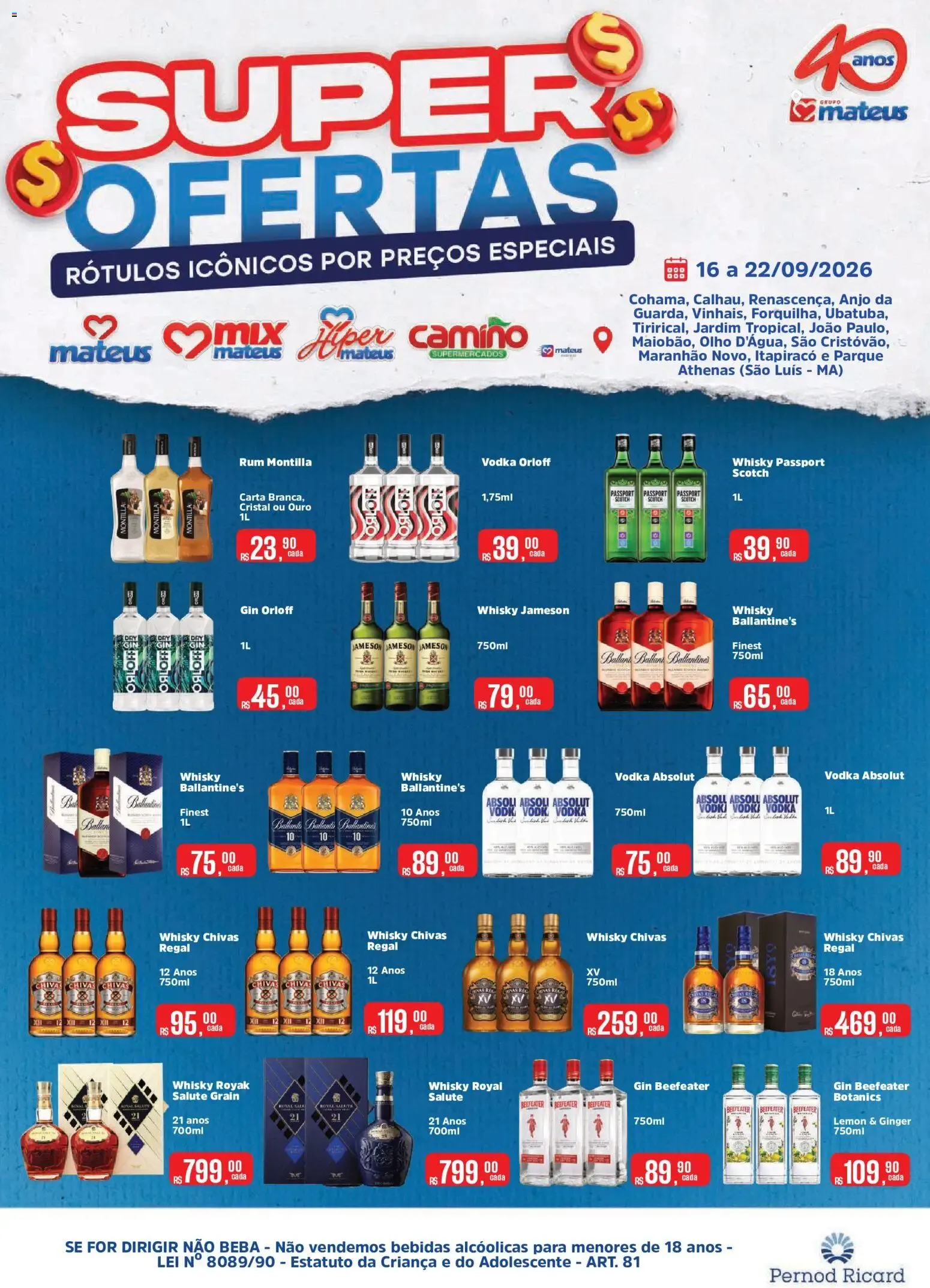 Mateus ofertas Exclusivo Pernod de 16/09/2026 | Promoções Online