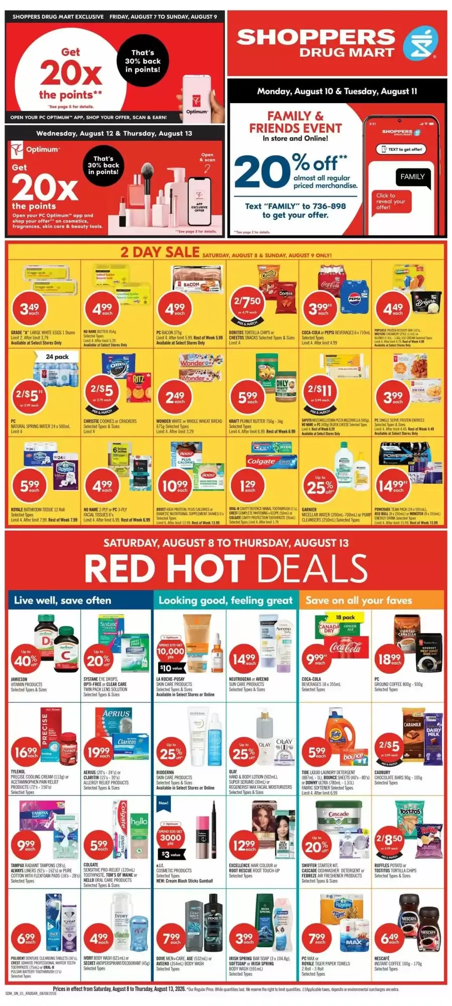 Shoppers Drug Mart flyer week 32 from August 8 to August 13 2026 - flyer page 1