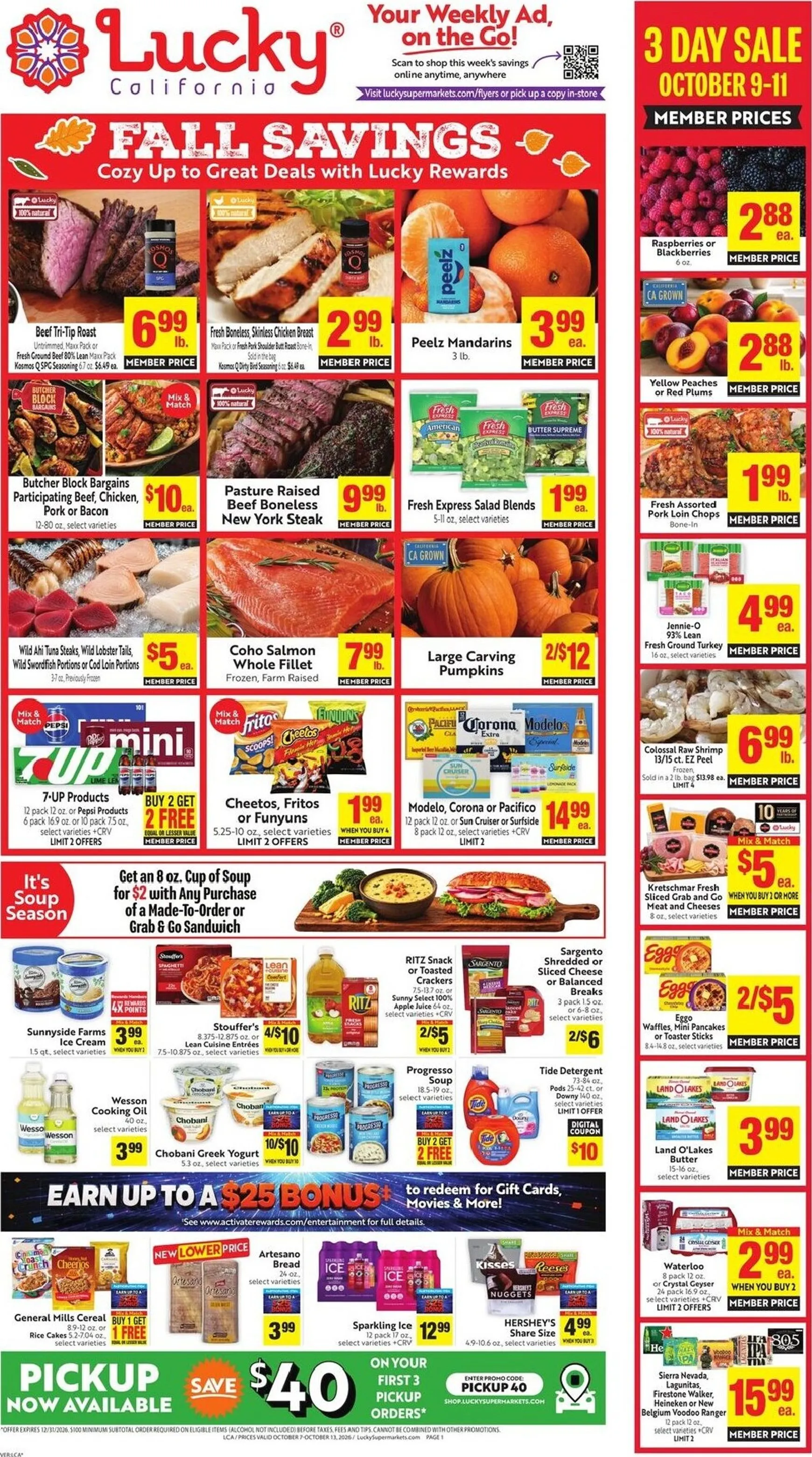 Weekly ad Lucky California Fall Savings Weekly Ad from October 7 to October 13 2026 - Page 1