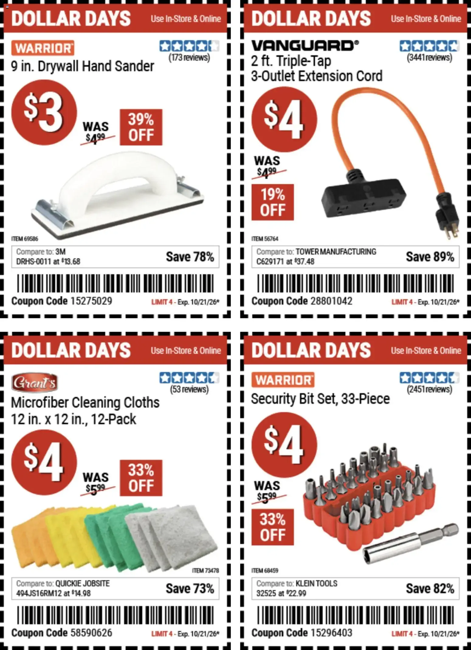 Weekly ad Harbor Freight Dollar Days (10/08 - 10/21 2026) - Flyer from October 8 to October 21 2026 - Page 4