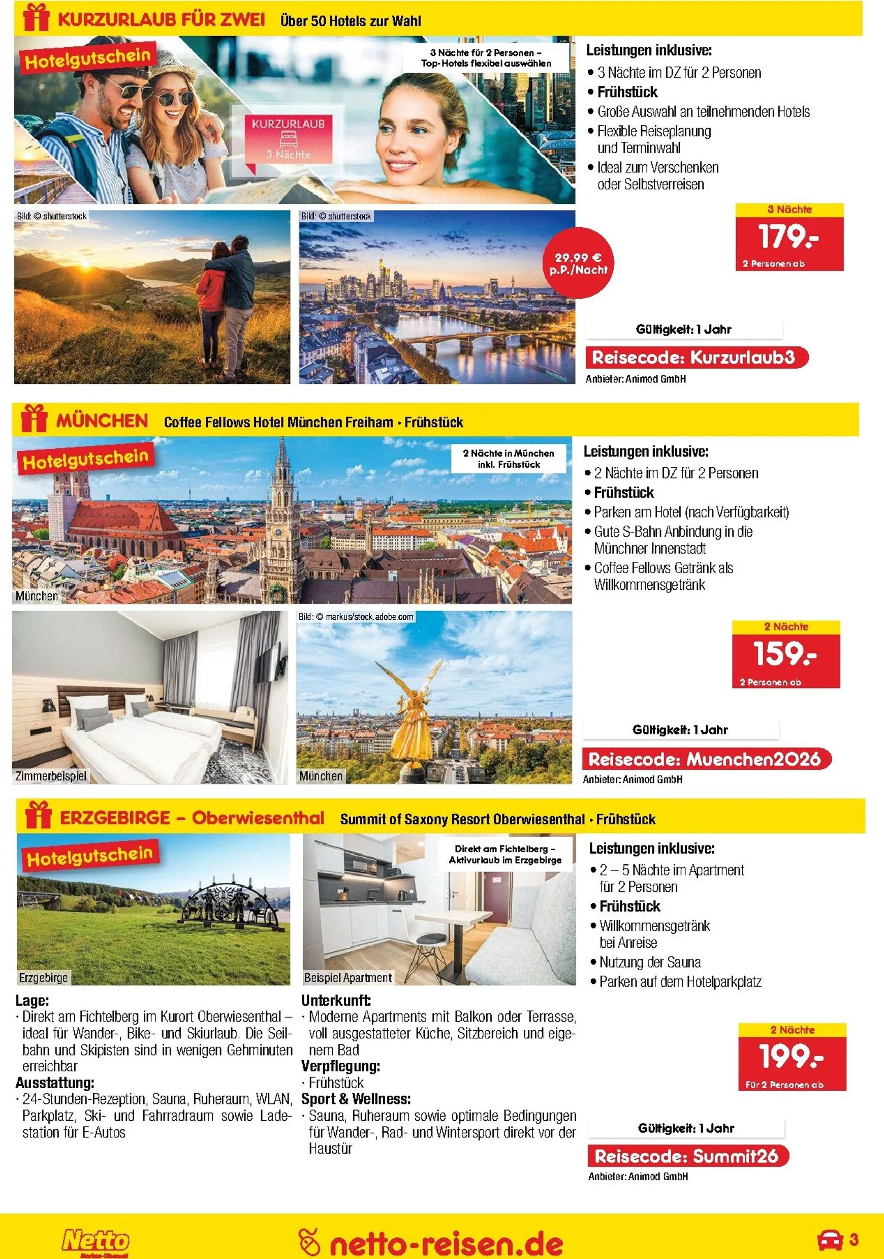 Netto REISEN - Reisemagazin September von 27. August bis 30. September 2026 - Prospekt seite 3