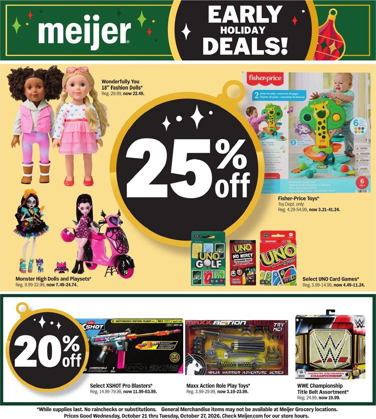 Weekly ad Future Meijer - Early Holiday Deals flyer valid from Wednesday 10/21/2026 to Tuesday 10/27/2026 from October 21 to October 27 2026 - Page 1