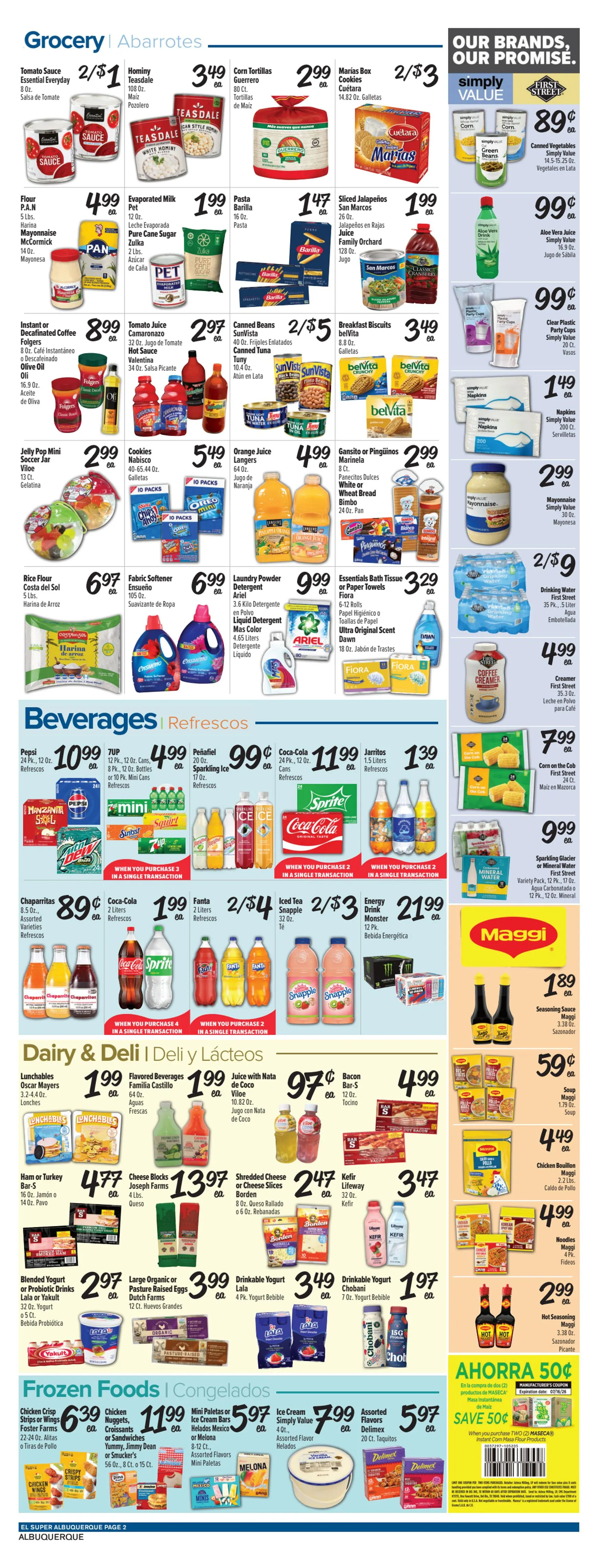 Weekly promotion El Super ¡GOLEADA DE AHORROS! SAVINGS TAKE THE WIN! spanning from July 8 to July 14 2026 - Page 2 for Catalogue 365