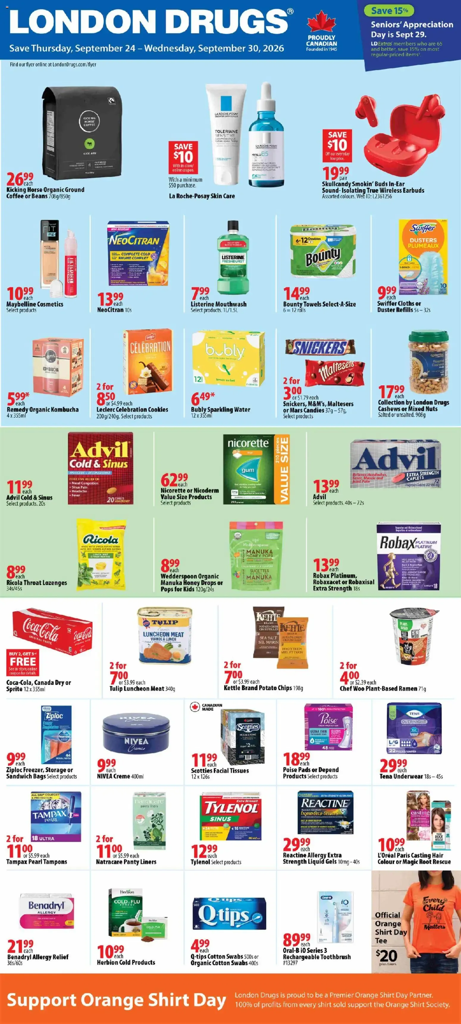 London Drugs weekly flyer / circulaire from Sep 24, 2026 > weekly specials & deals from September 24 to September 30 2026 - flyer page 1