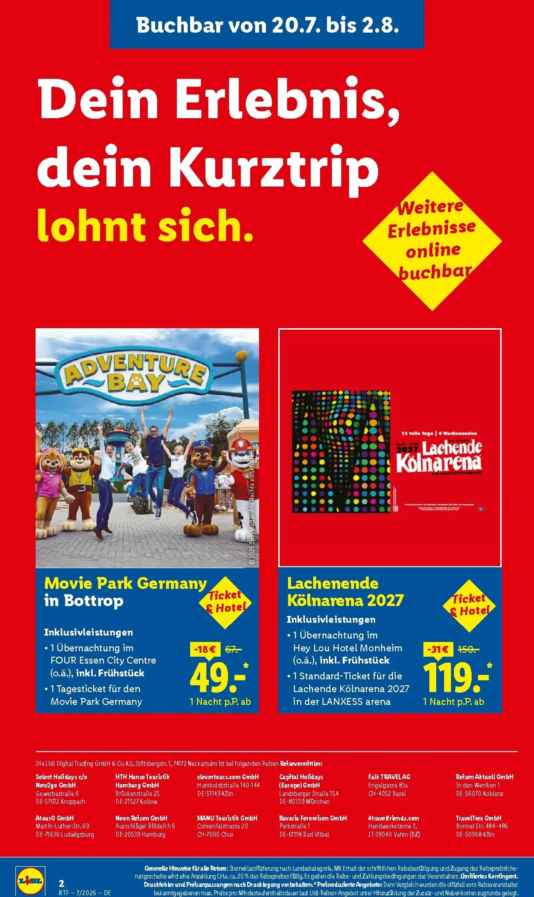 Lidl Reisen: Auf die Berge, fertig, los. Last Minute Urlaub von 15. Juli bis 15. August 2026 - Prospekt seite 2