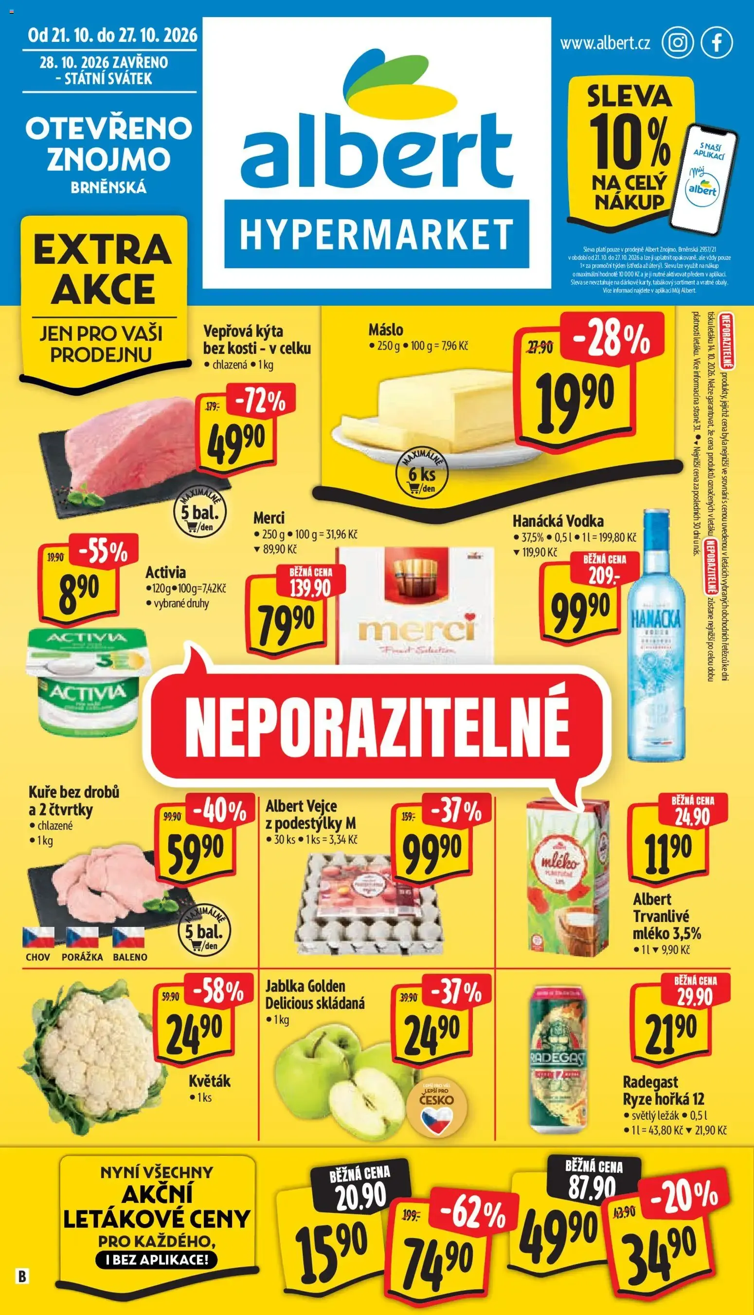 Albert leták - Hypermarket - Znojmo od 21.10.2026 - Akční leták - 21. října 27. října 2026 - Page 1